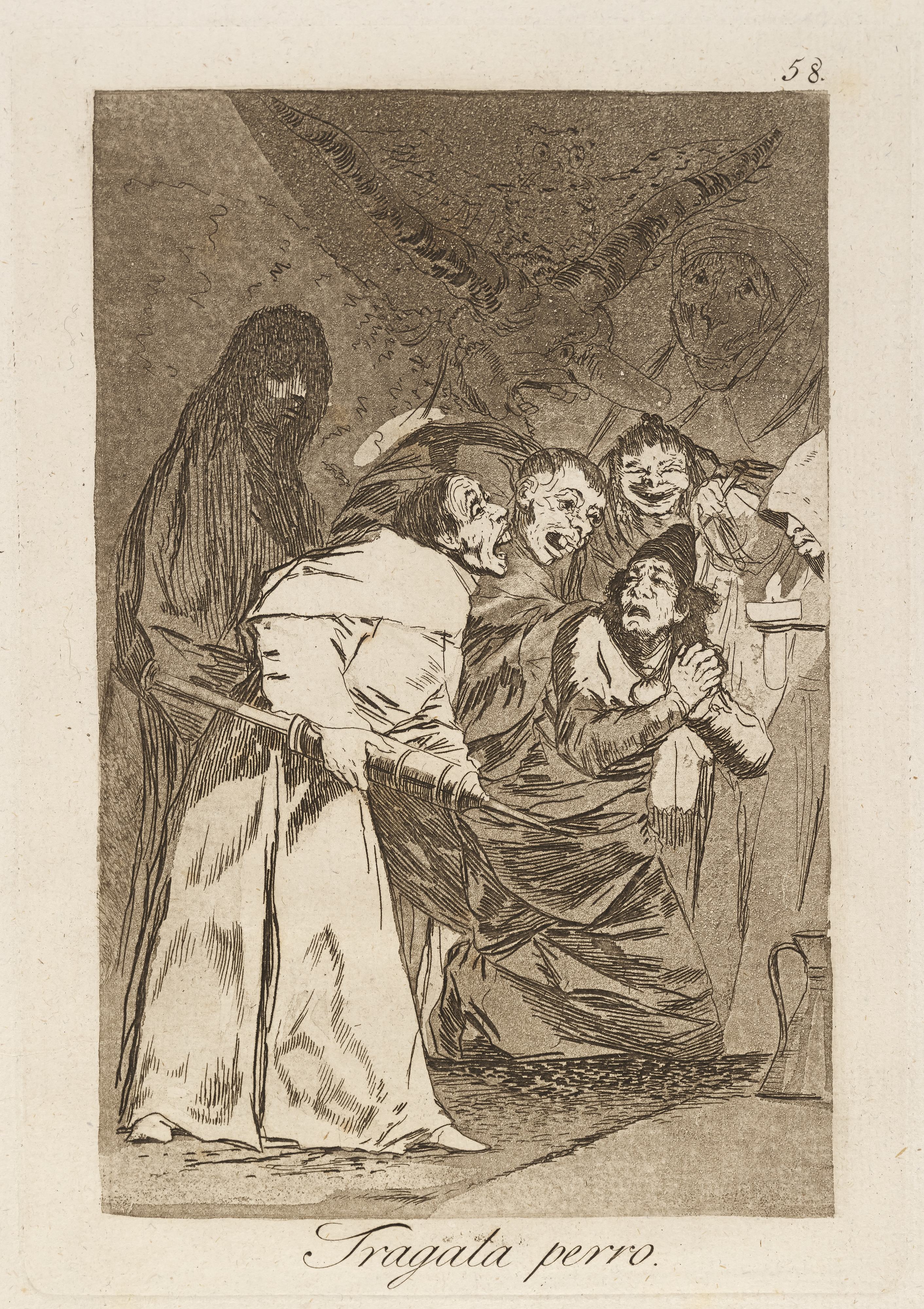《黄蓍佩罗。 （吞下它，狗。）》（Tragala perro. (Swallow it, dog.)）｜弗朗西斯科·戈雅 Francisco de Goya｜1796–1797