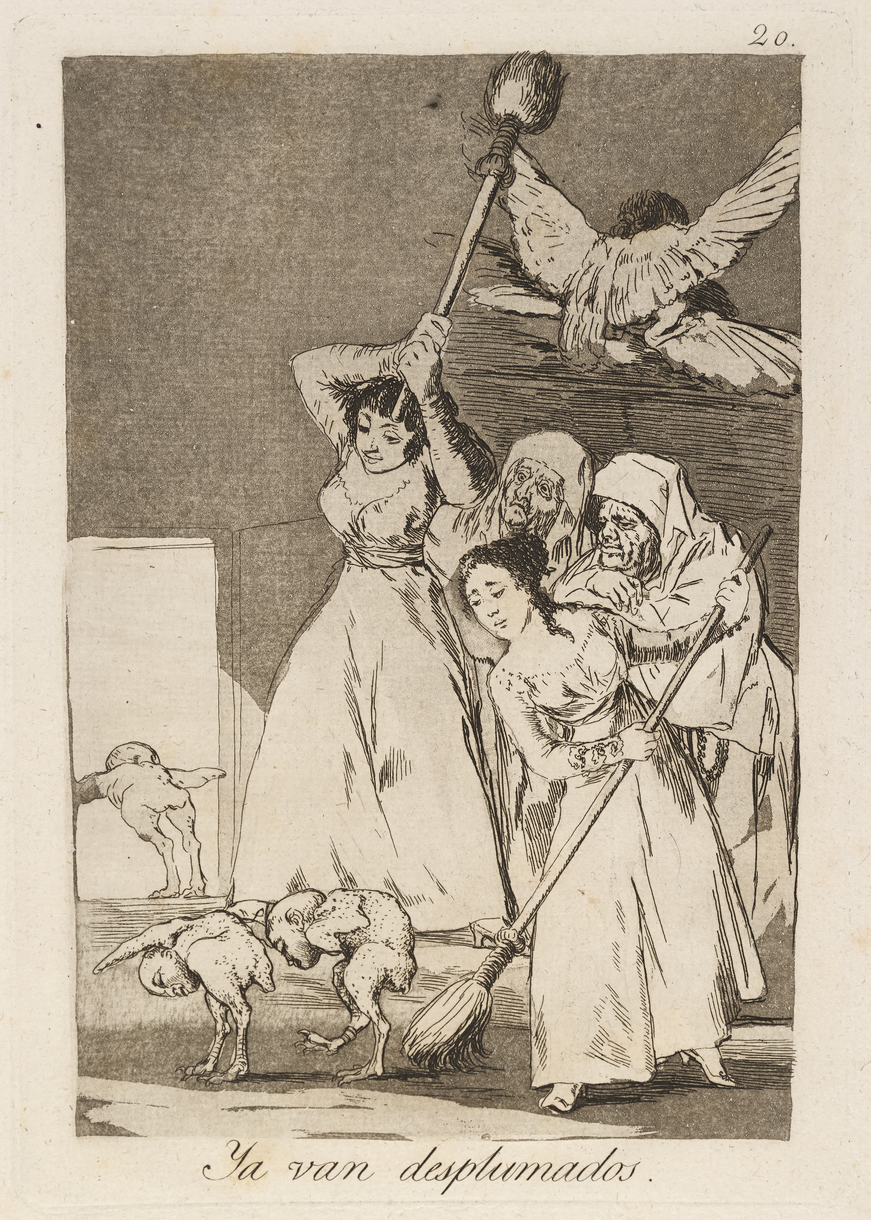 《Ya van desplumados。 （它们就在那里被拔除。）》（Ya van desplumados. (There they go plucked.)）｜弗朗西斯科·戈雅 Francisco de Goya｜1796–1797
