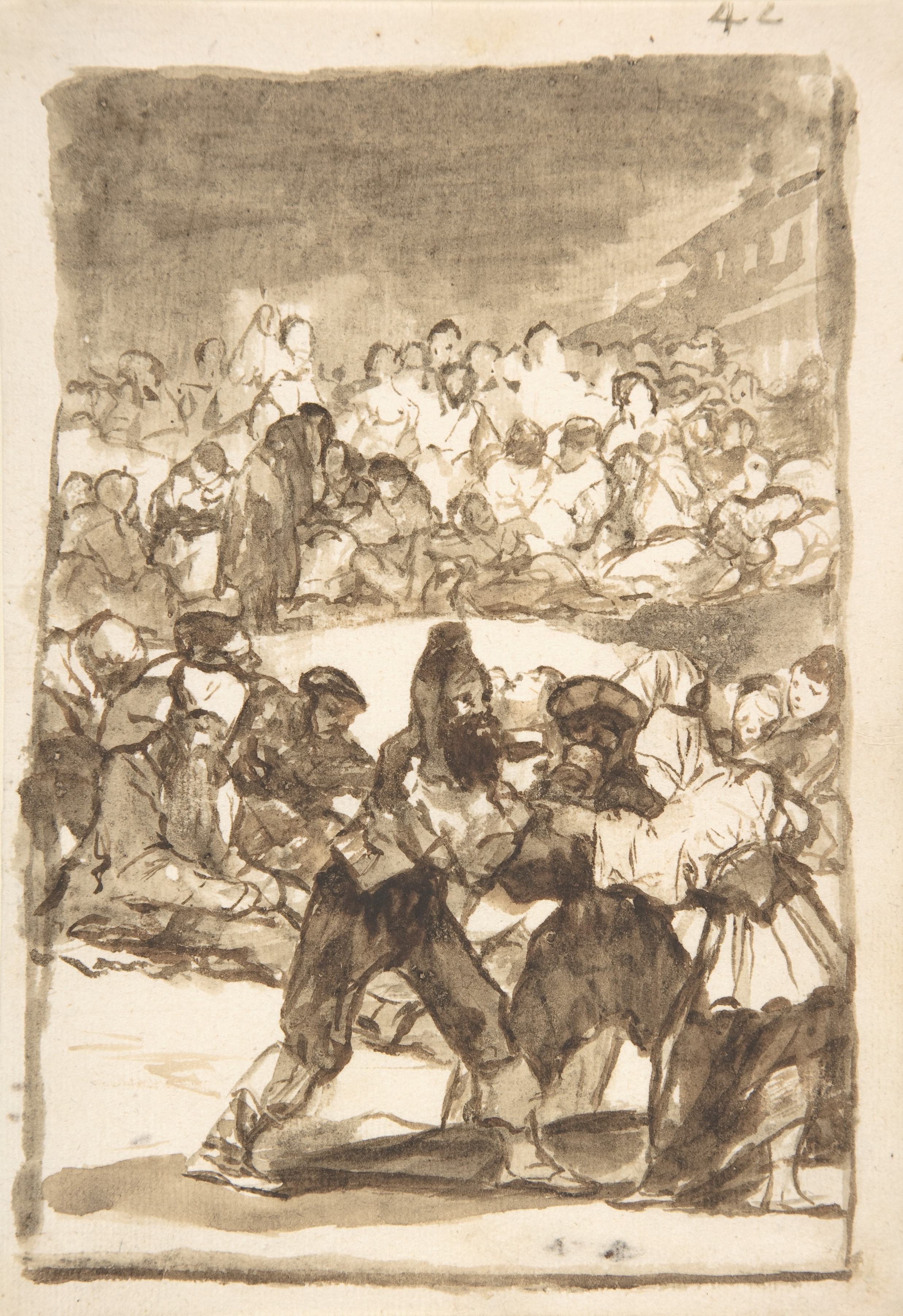 《一群人围成一圈》（A crowd forming a circle）｜弗朗西斯科·戈雅 Francisco de Goya｜约. 1812–20