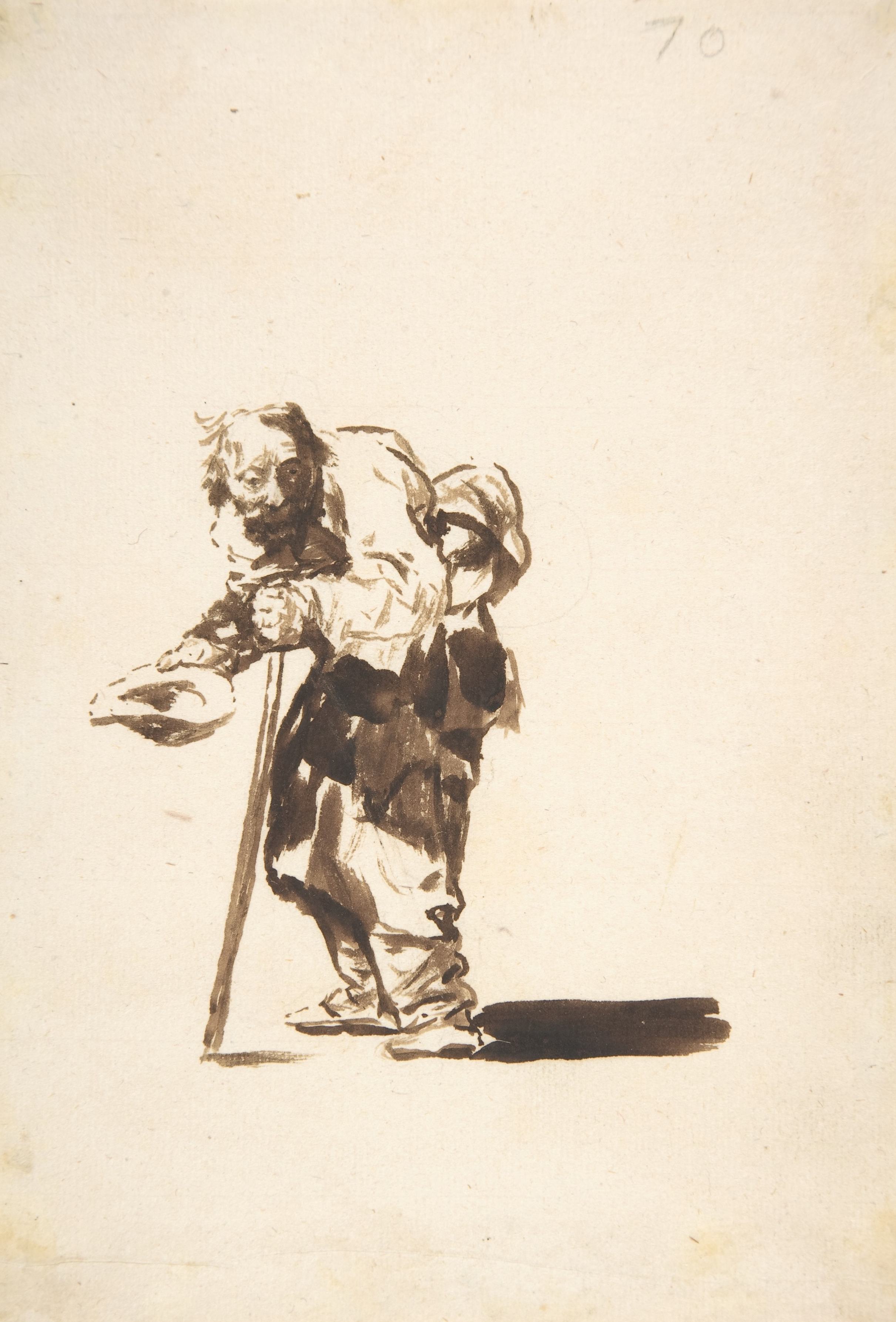 《左手拿着拐杖的乞丐》（Beggar with a staff in his left hand）｜弗朗西斯科·戈雅 Francisco de Goya｜约. 1812–20