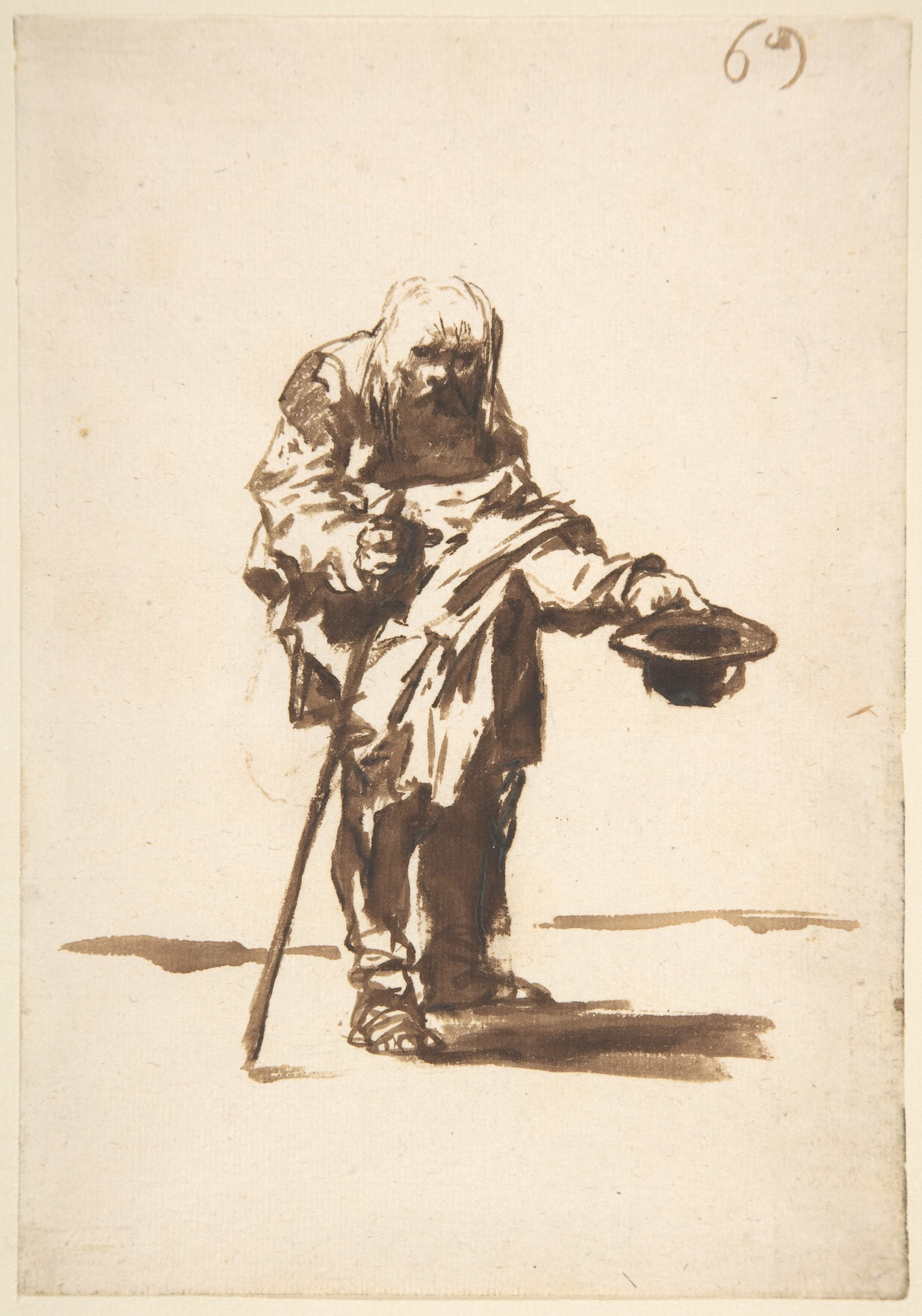 《右手拿着拐杖的乞丐》（Beggar with a staff in his right hand）｜弗朗西斯科·戈雅 Francisco de Goya｜约. 1812–20