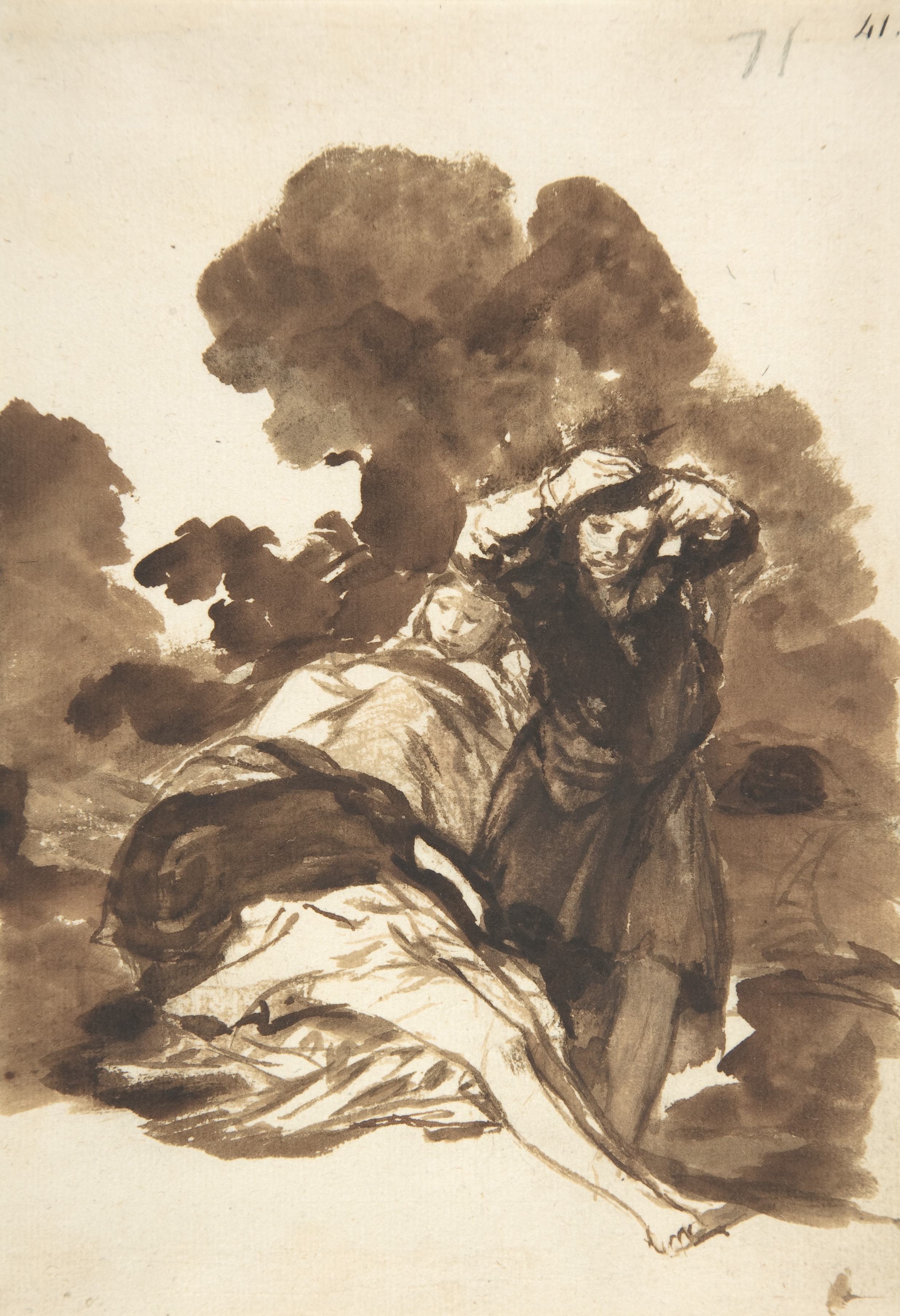 《从睡梦中醒来的人物》（Figures waking from sleep）｜弗朗西斯科·戈雅 Francisco de Goya｜约. 1812–20