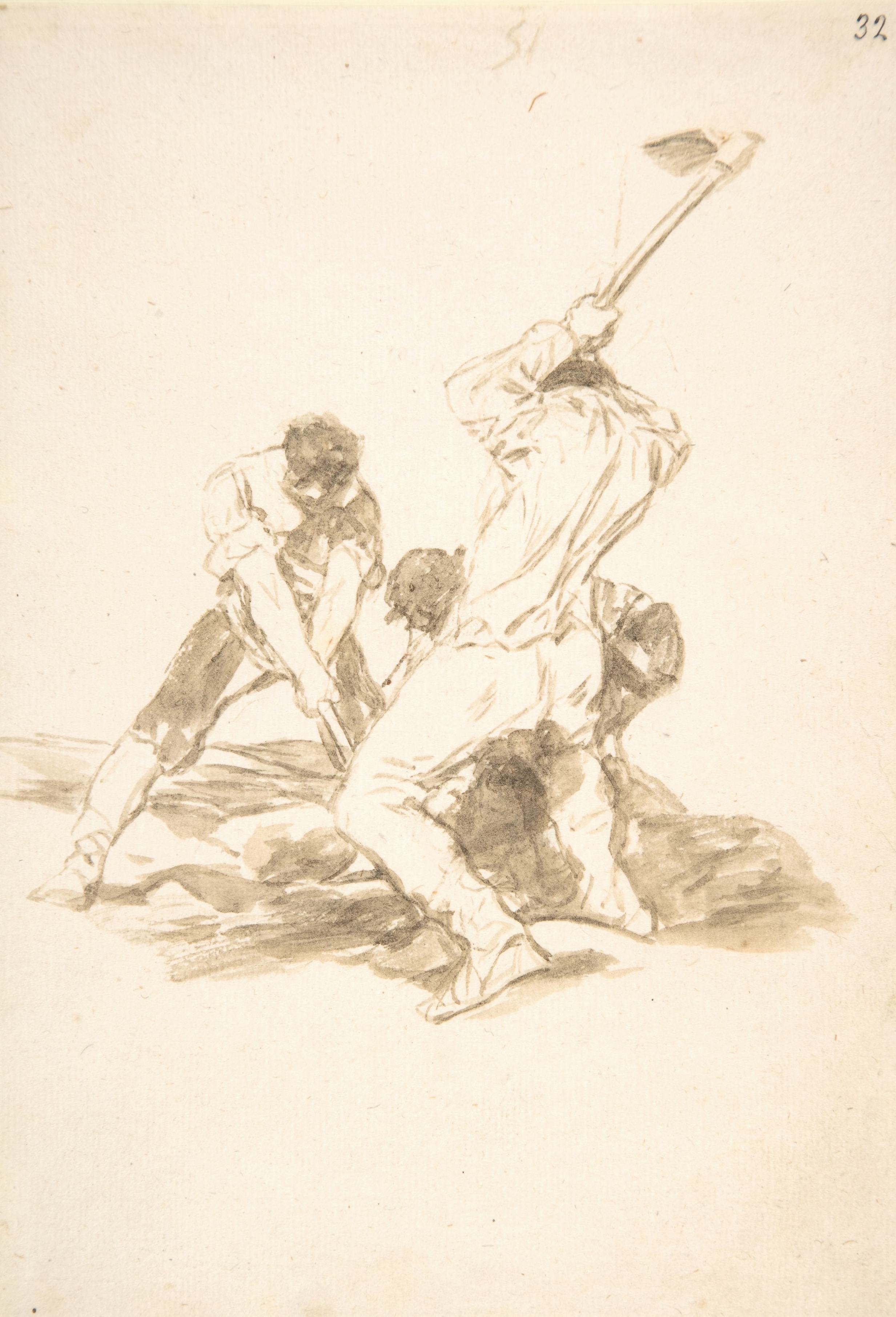 《三个人在挖坑》（Three men digging）｜弗朗西斯科·戈雅 Francisco de Goya｜约. 1812–20