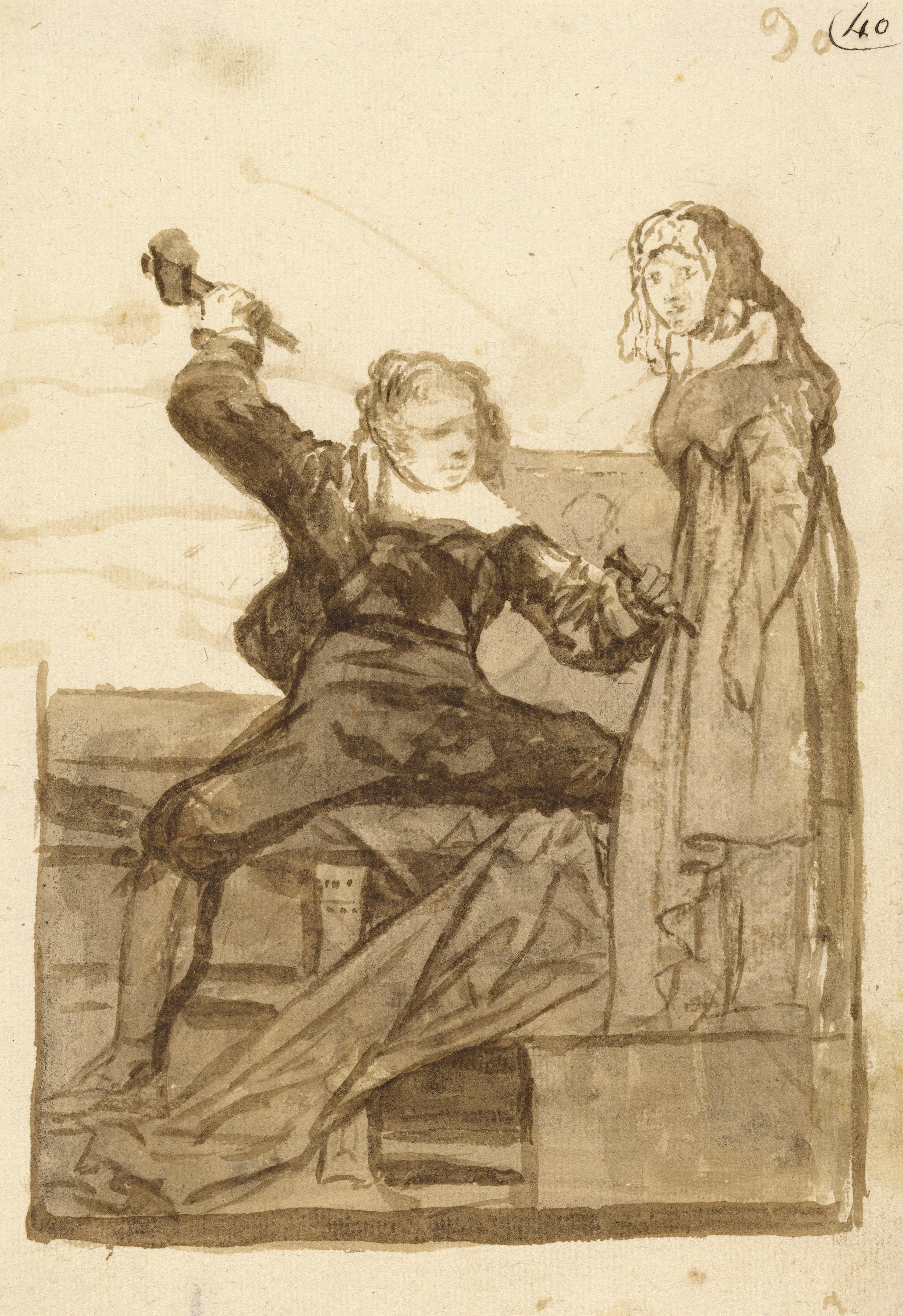 《皮格马利翁和加拉泰亚》（Pygmalion and Galatea）｜弗朗西斯科·戈雅 Francisco de Goya｜possibly 1812–1820