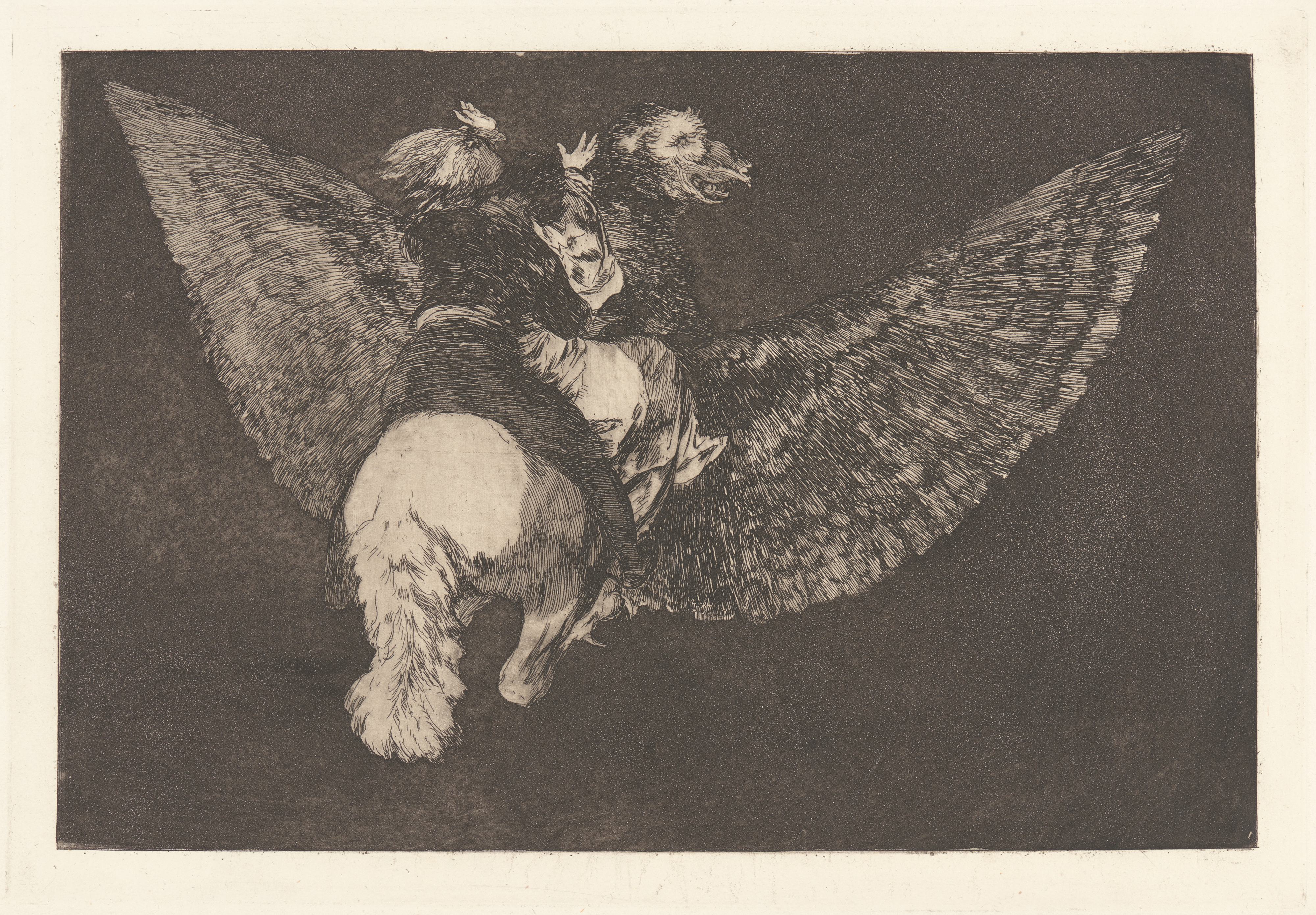 《断绝用喙遮住你的朋友 [Flying Folly]》（Renounce the Friend Who Covers You with His Beak [Flying Folly]）｜弗朗西斯科·戈雅 Francisco de Goya｜约. 1813–1820