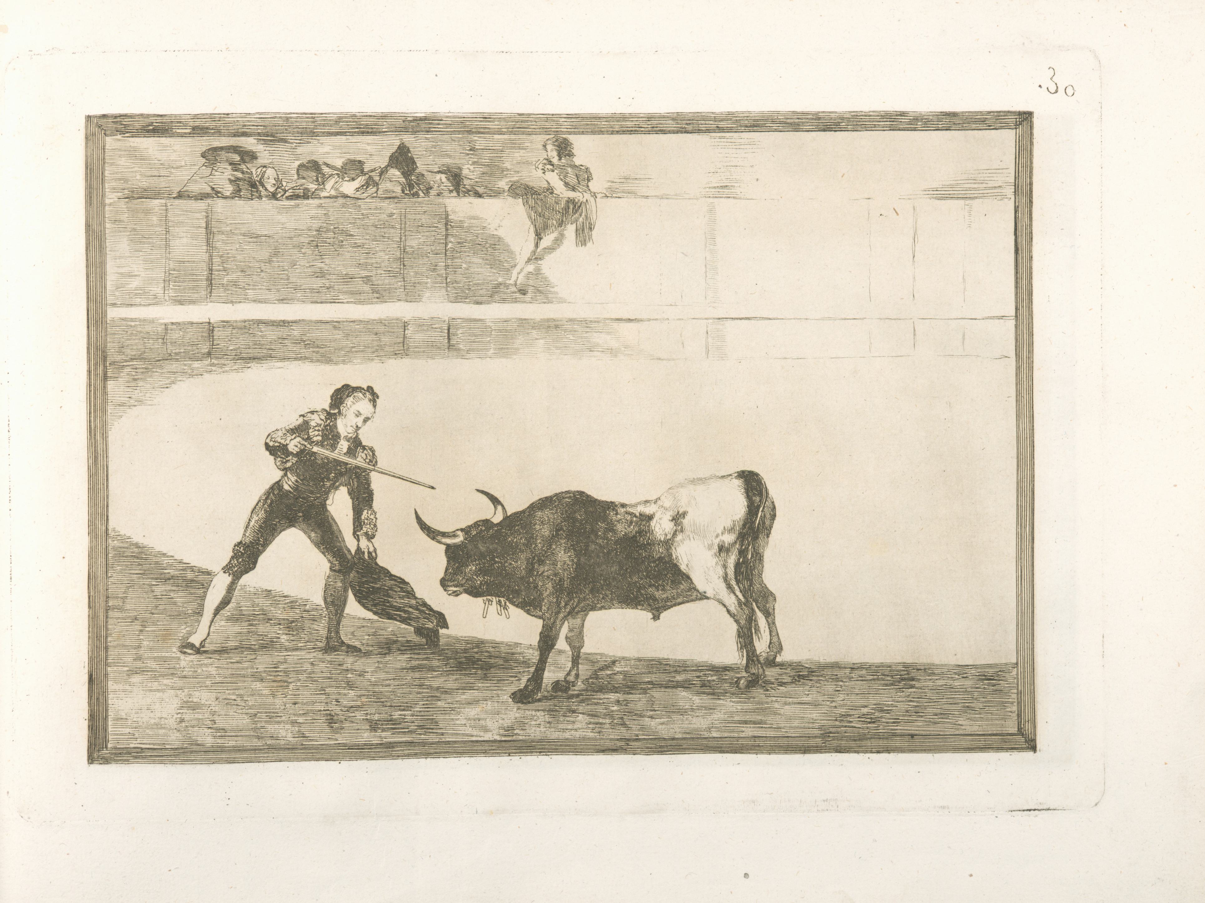 《佩佩·罗梅罗杀死一头站立的公牛》（Pepe Romero killing a standing bull）｜弗朗西斯科·戈雅 Francisco de Goya｜1816