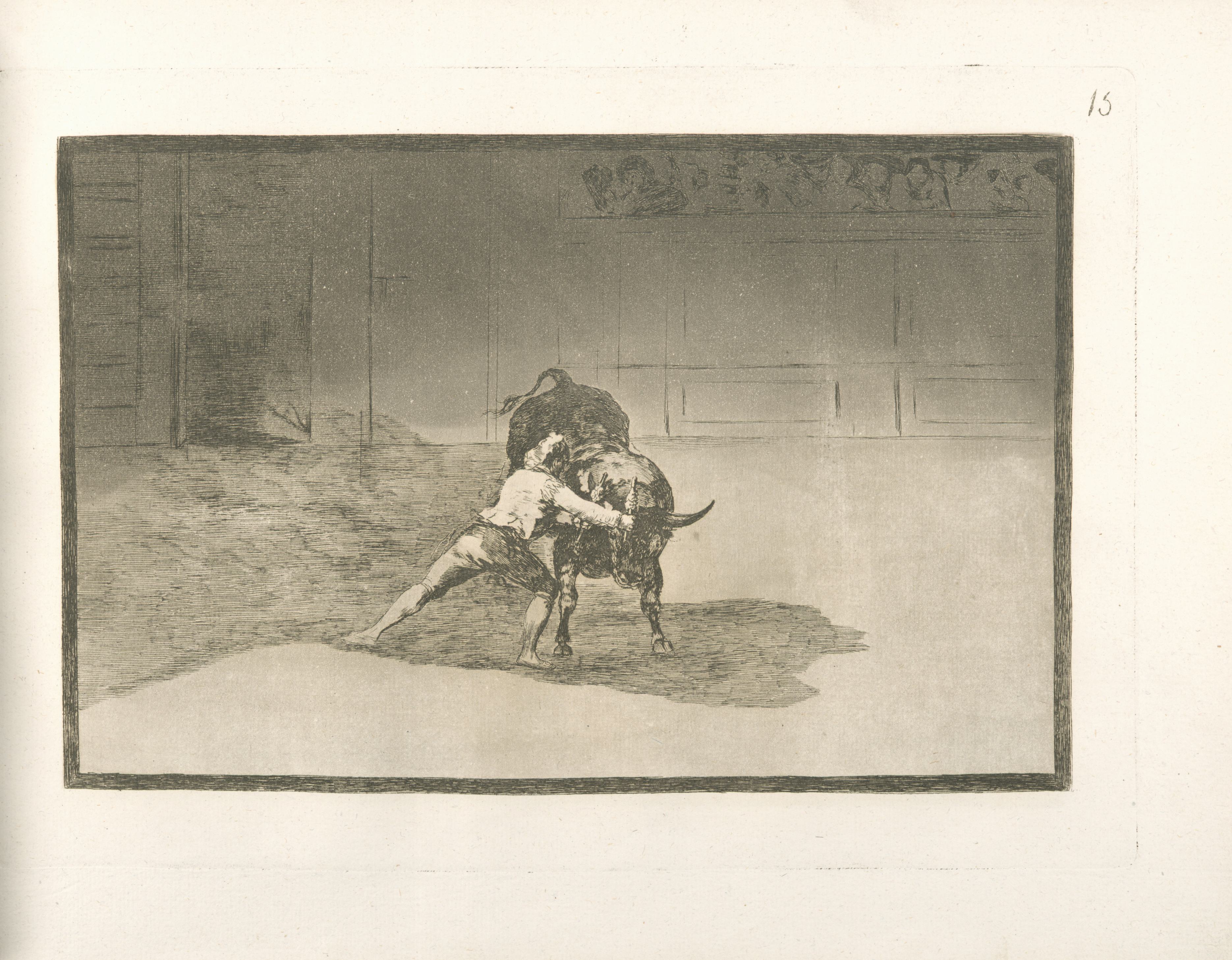 《著名的马丁乔将短枪打断》（The famous Martincho putting banderillas to the break）｜弗朗西斯科·戈雅 Francisco de Goya｜1816