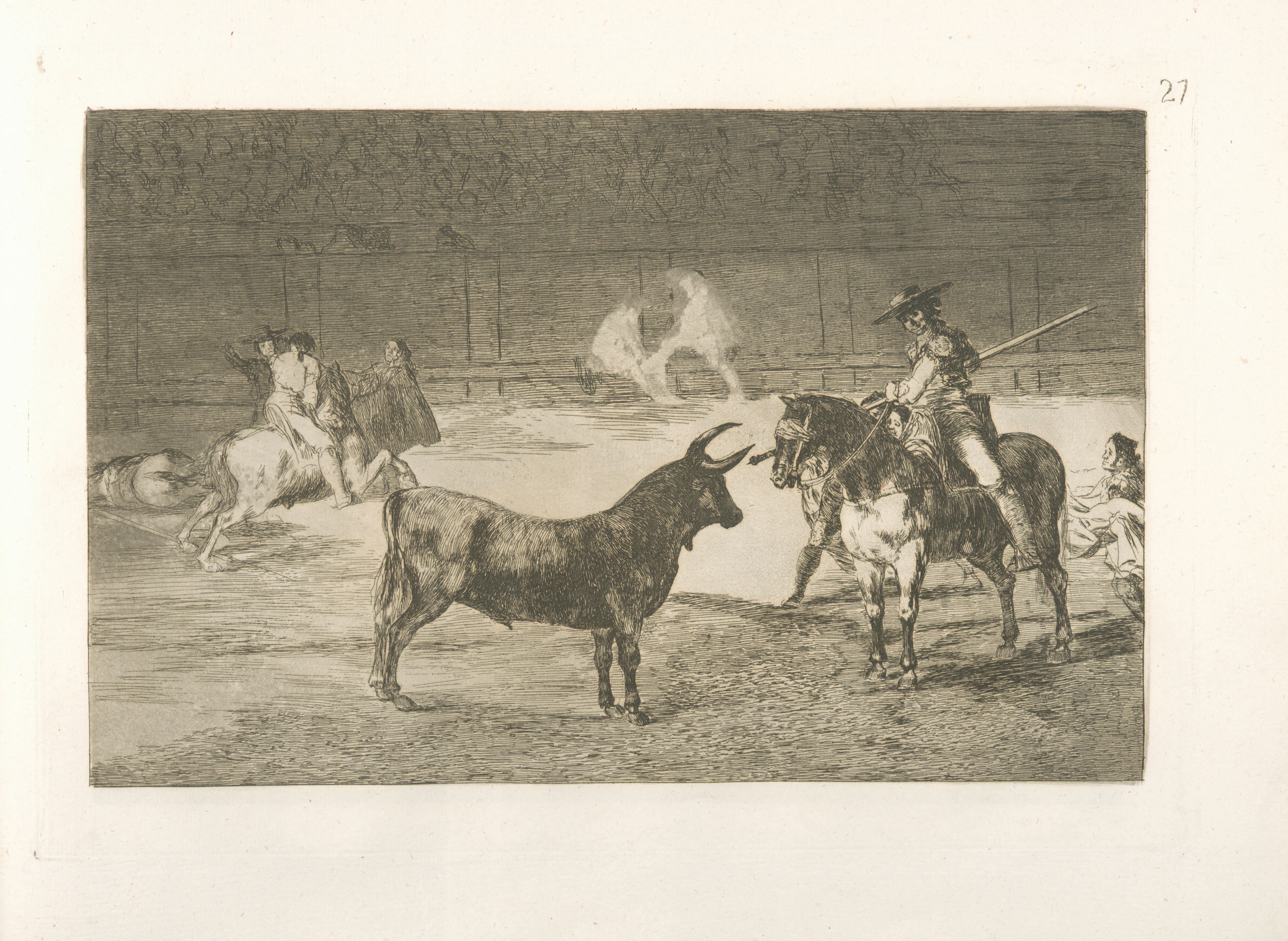 《埃尔西德·坎佩多尔 (El Cid Campeador) 刺穿另一头公牛》（El Cid Campeador spearing another bull）｜弗朗西斯科·戈雅 Francisco de Goya｜1816
