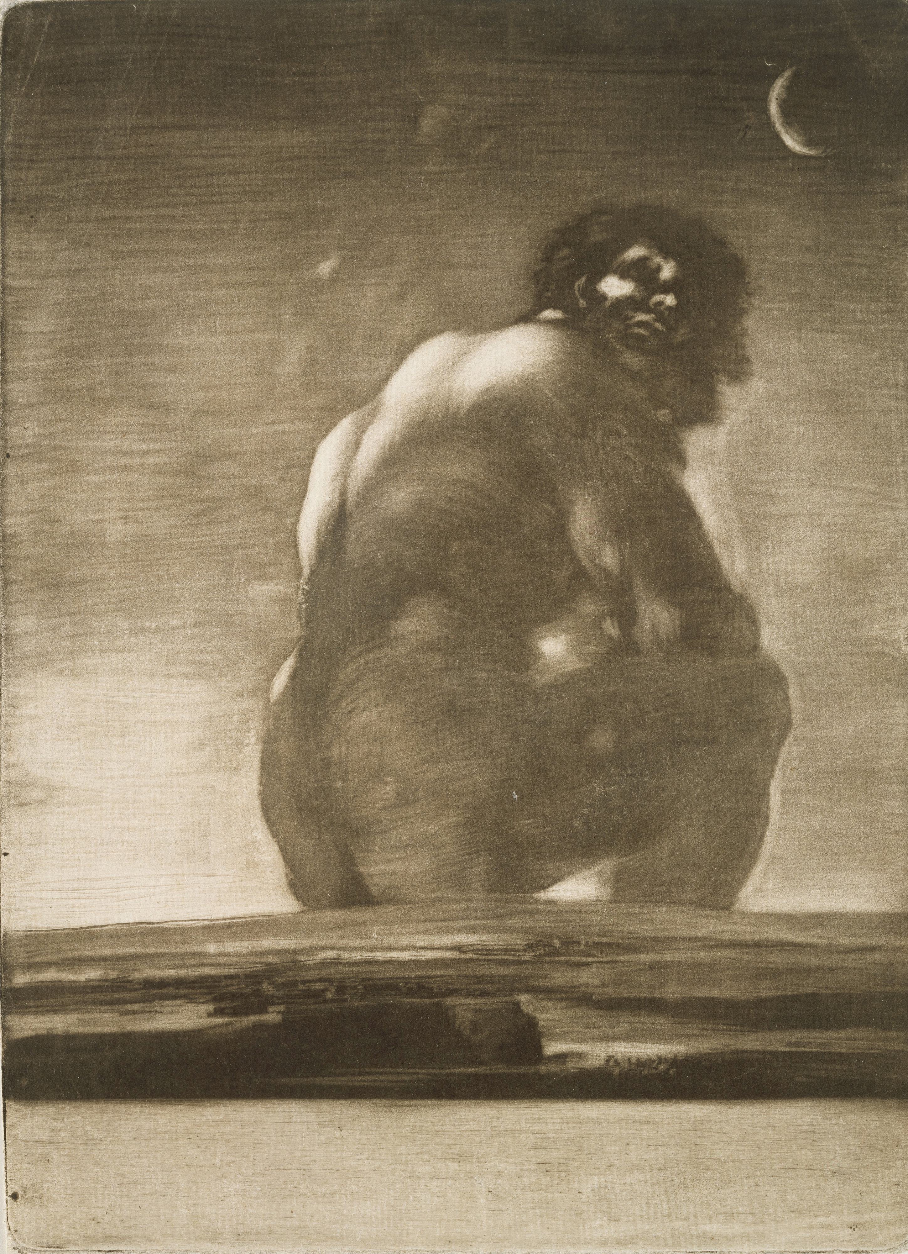 《坐着的巨人》（Seated Giant）｜弗朗西斯科·戈雅 Francisco de Goya｜1818