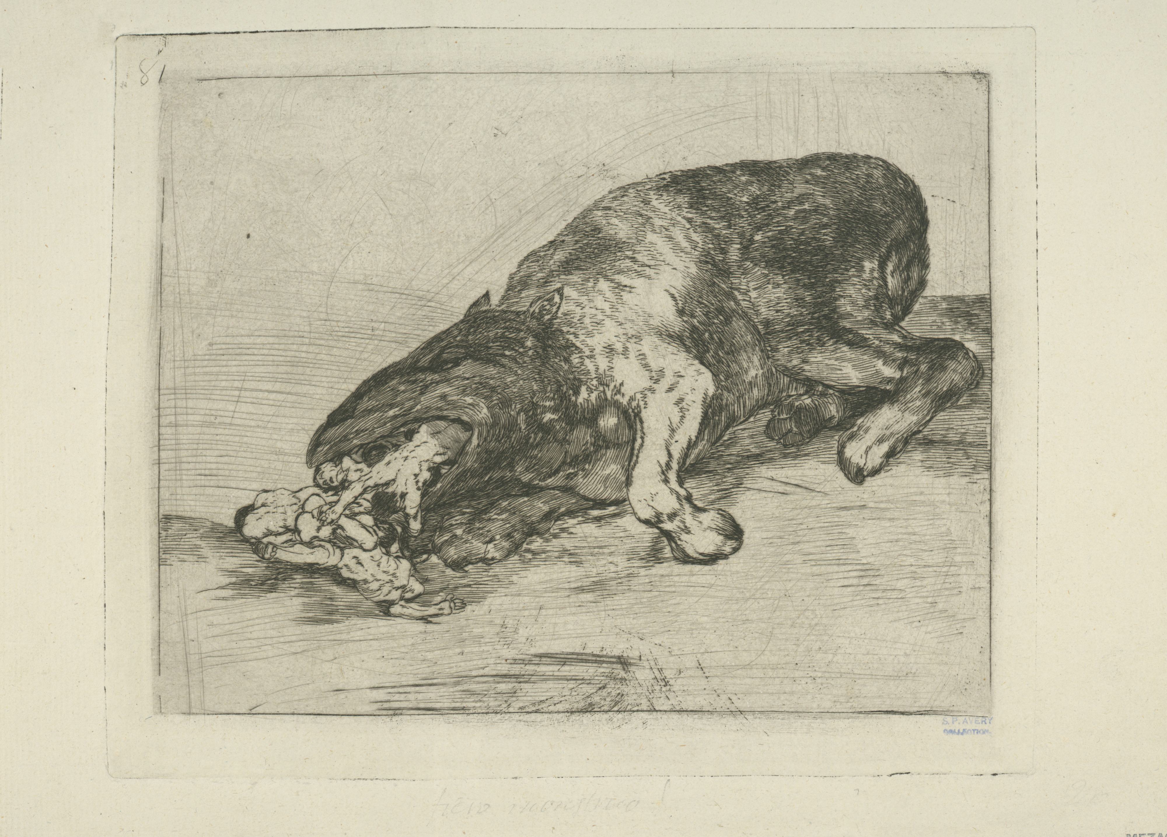 《凶猛的怪物》（fierce monster）｜弗朗西斯科·戈雅 Francisco de Goya｜1863