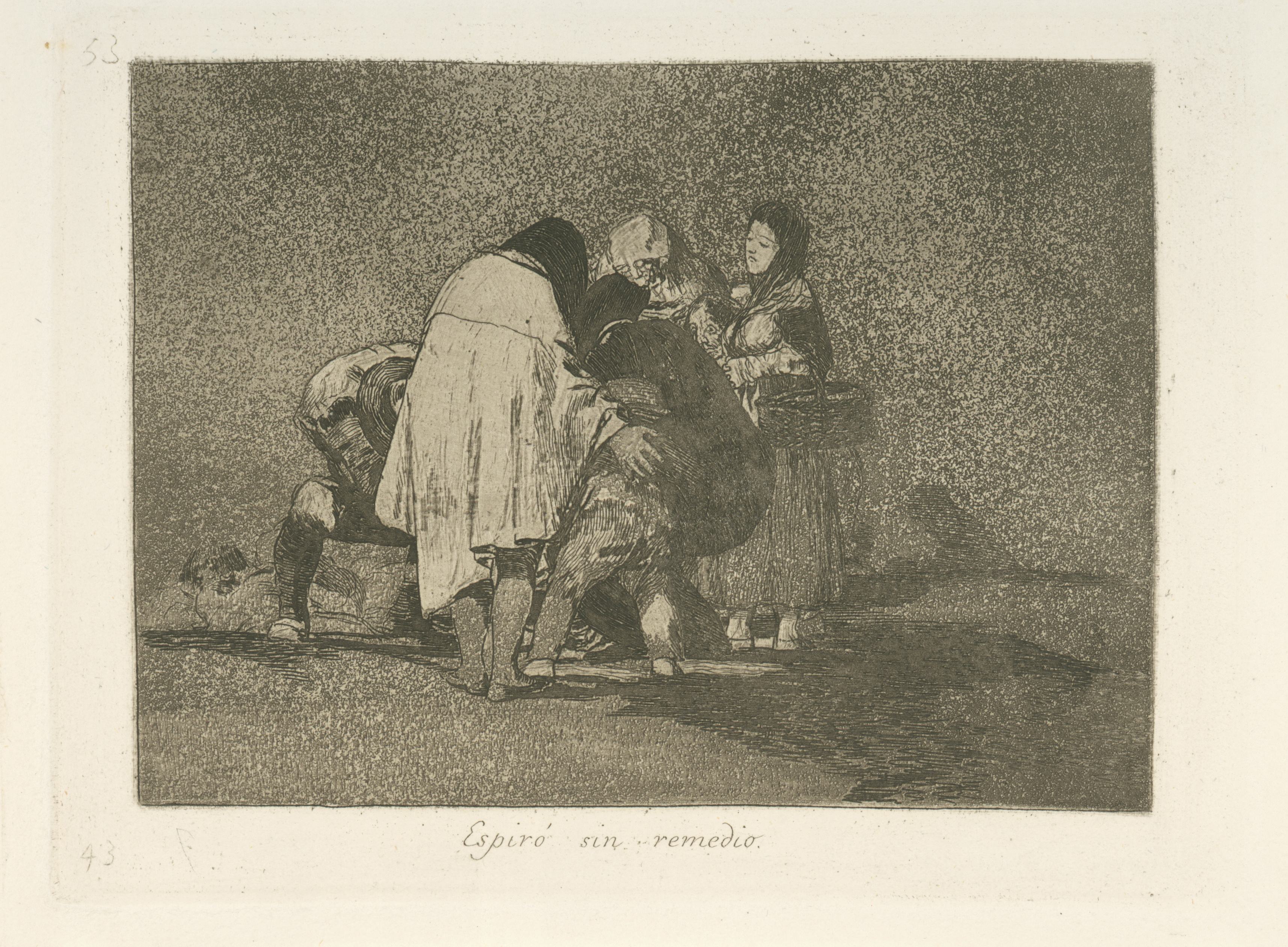 《他没有补救措施就过期了》（He expired without remedy）｜弗朗西斯科·戈雅 Francisco de Goya｜1863