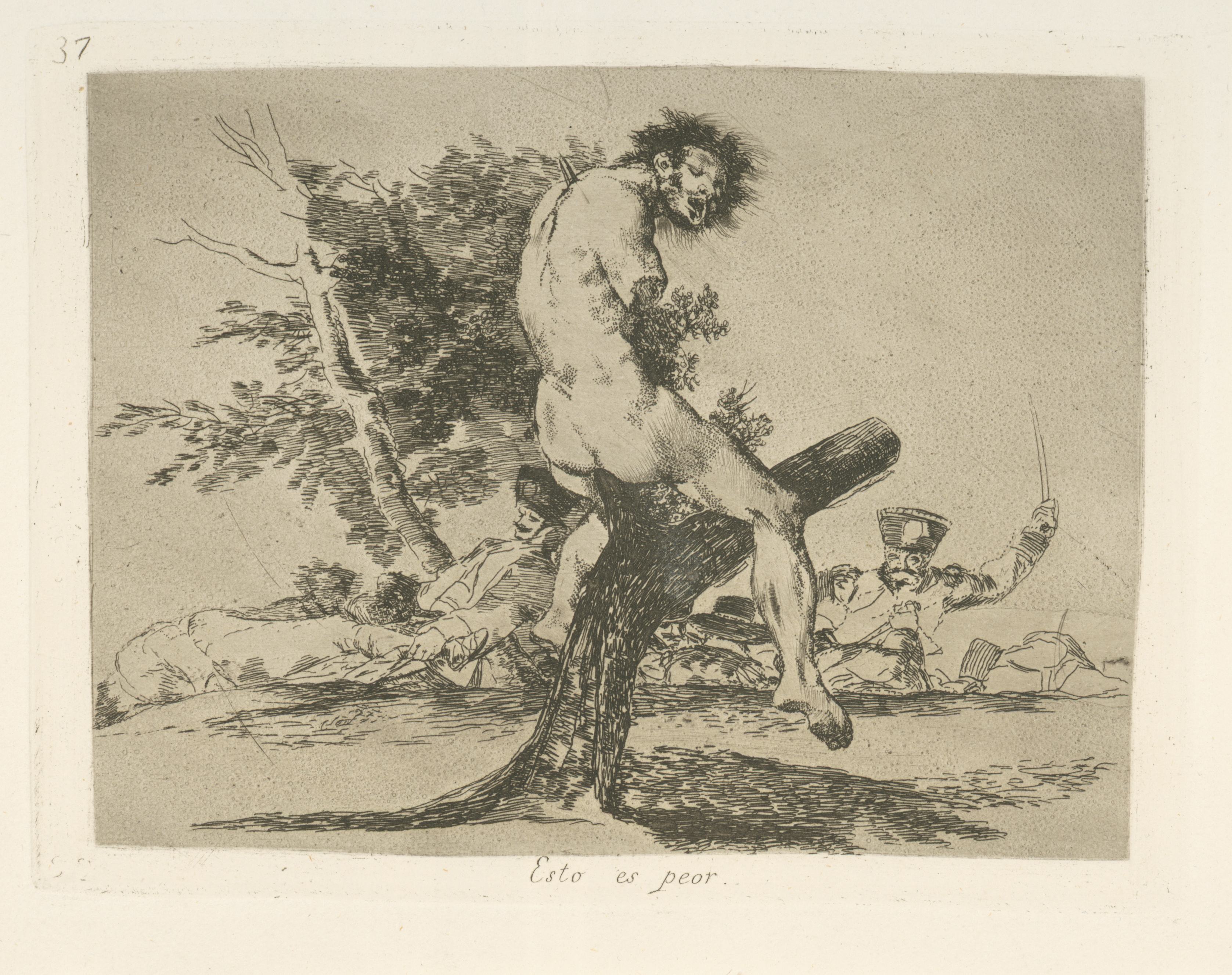 《这更糟糕》（This is worse）｜弗朗西斯科·戈雅 Francisco de Goya｜1863