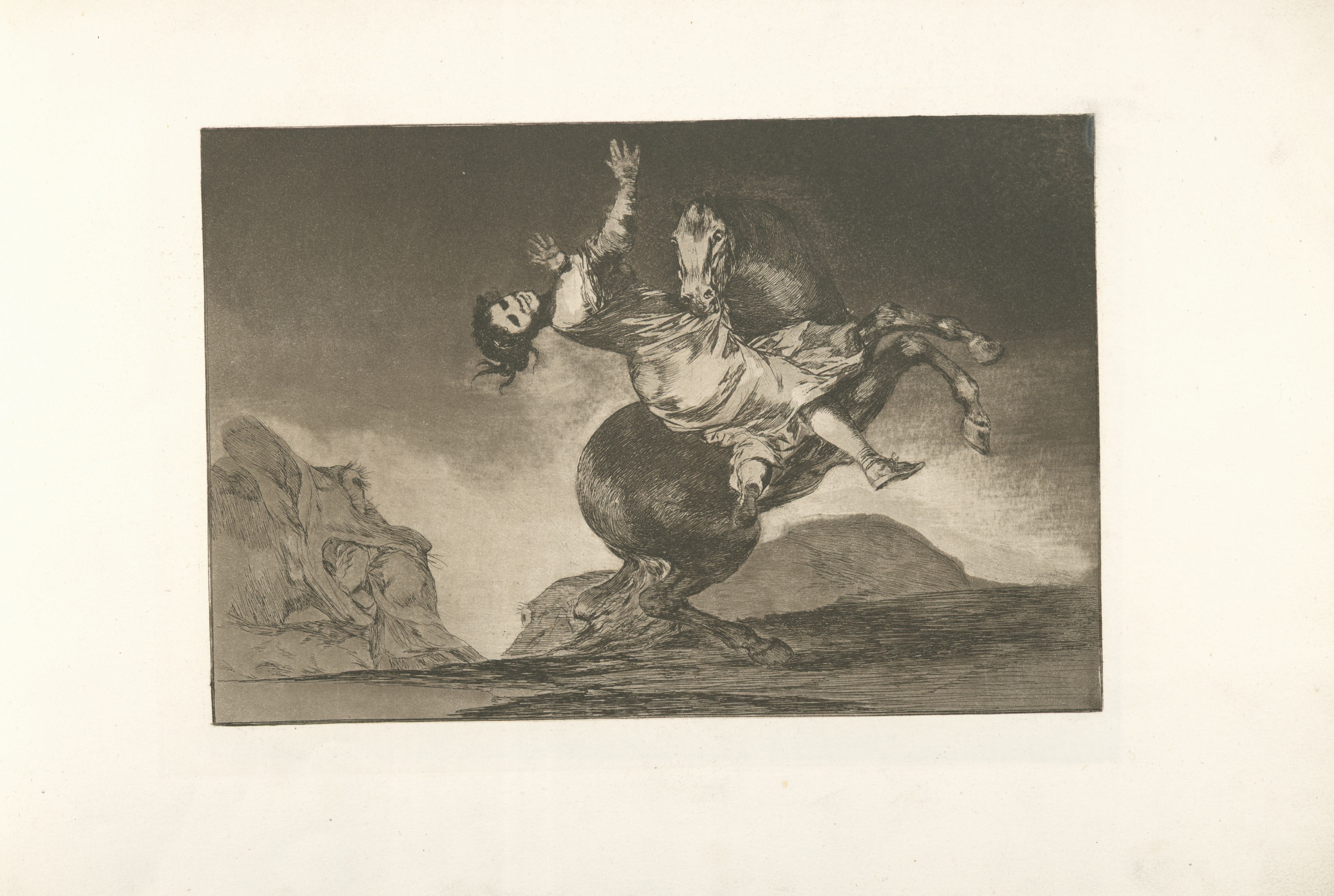 《年轻女子被一匹立马带走》（The young woman carried away by a rearing horse）｜弗朗西斯科·戈雅 Francisco de Goya｜1864