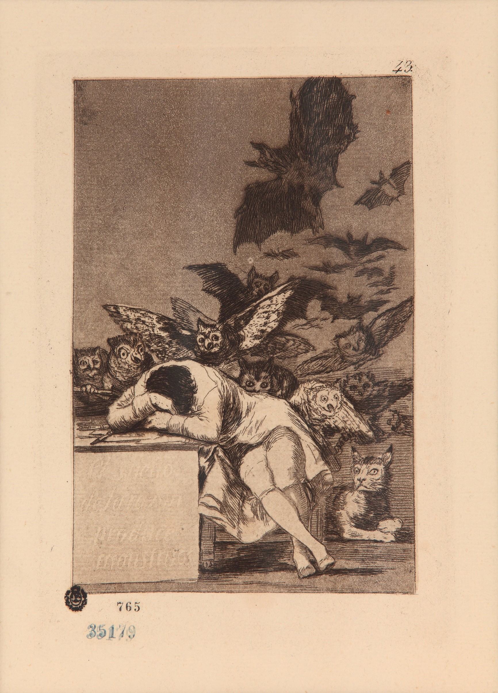 《理性的梦想产生怪物（随想系列）》（The dream of reason produces monsters (Caprichos Series)）｜弗朗西斯科·戈雅 Francisco de Goya｜1918