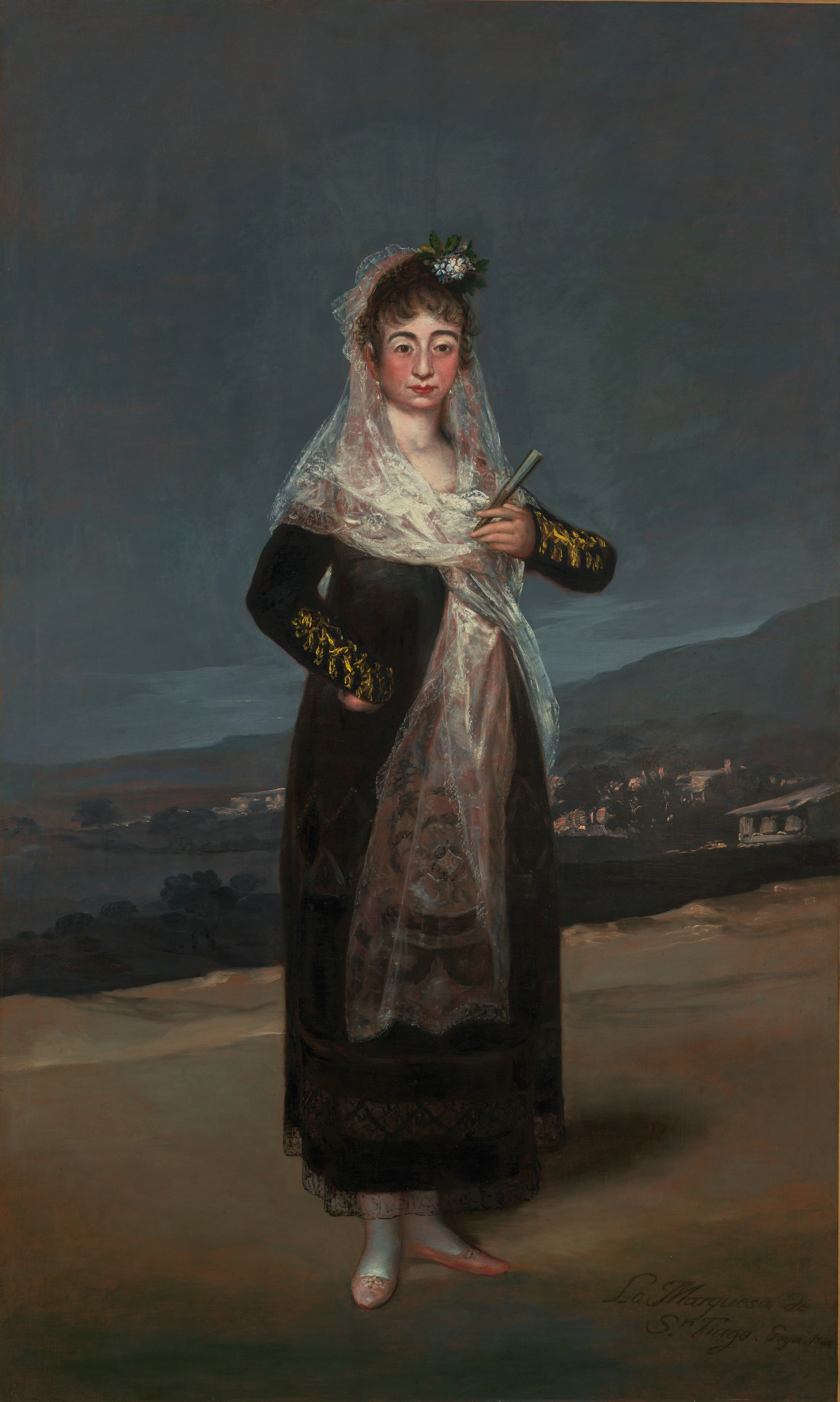 《圣地亚哥侯爵夫人的肖像》（Portrait of the Marquise of Santiago）｜弗朗西斯科·戈雅 Francisco de Goya｜不明