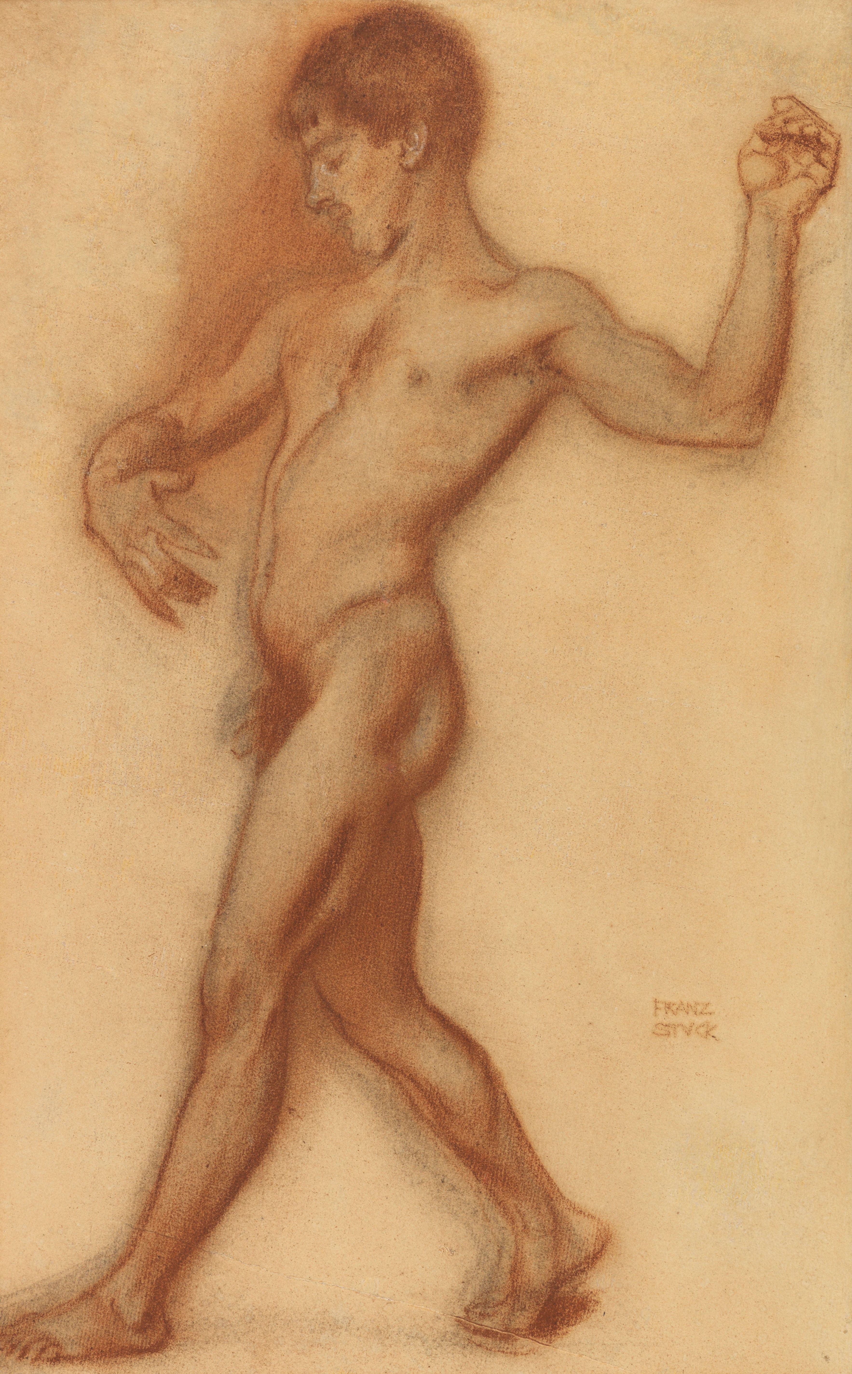 《男性裸体（《舞蹈》习作）》（Male nude (study for 'The Dance')）｜弗朗茨·冯·施图克｜1894