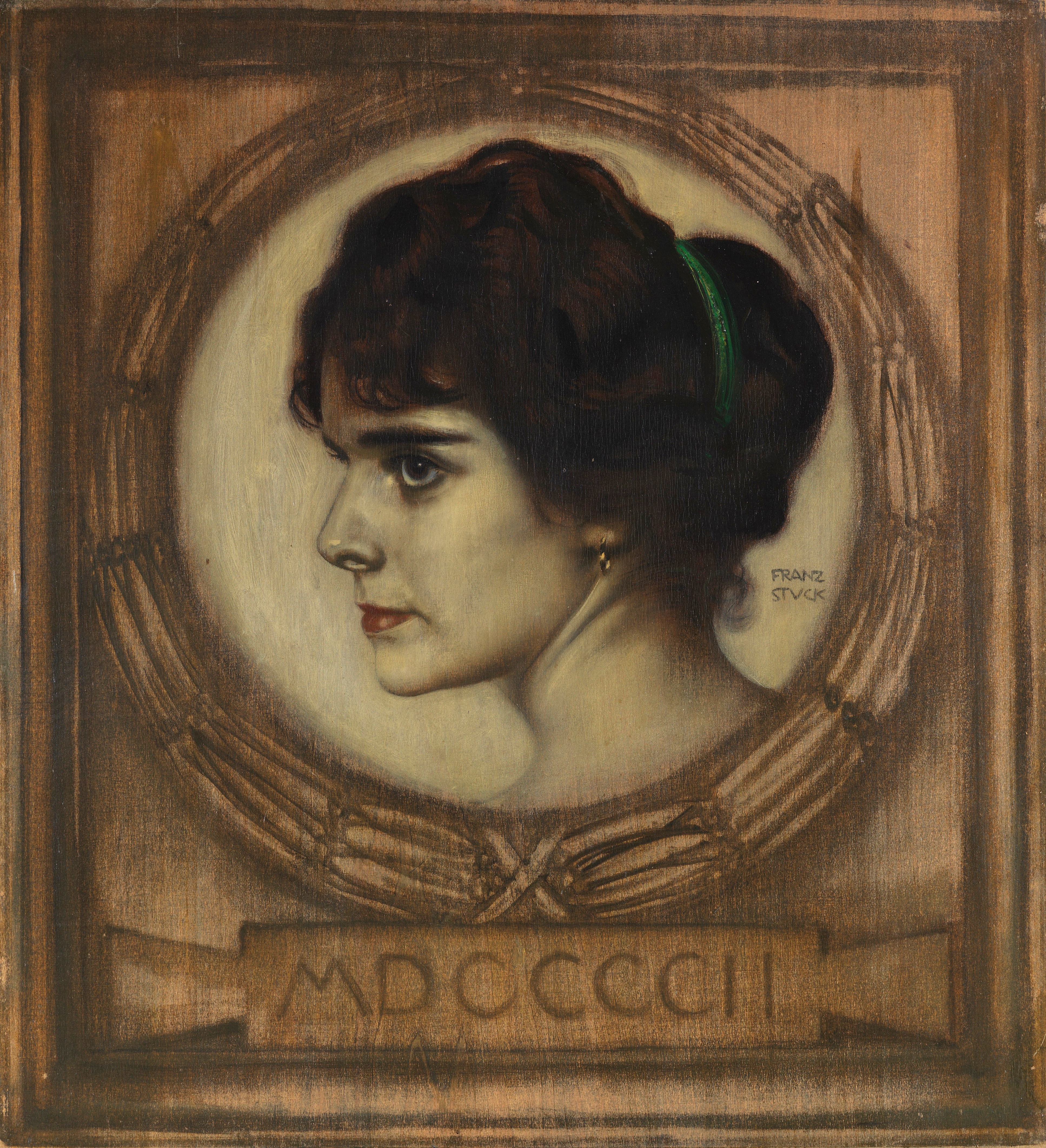 《杰玛·比尔鲍姆的肖像》（Portrait of Gemma Bierbaum）｜弗朗茨·冯·施图克｜1902