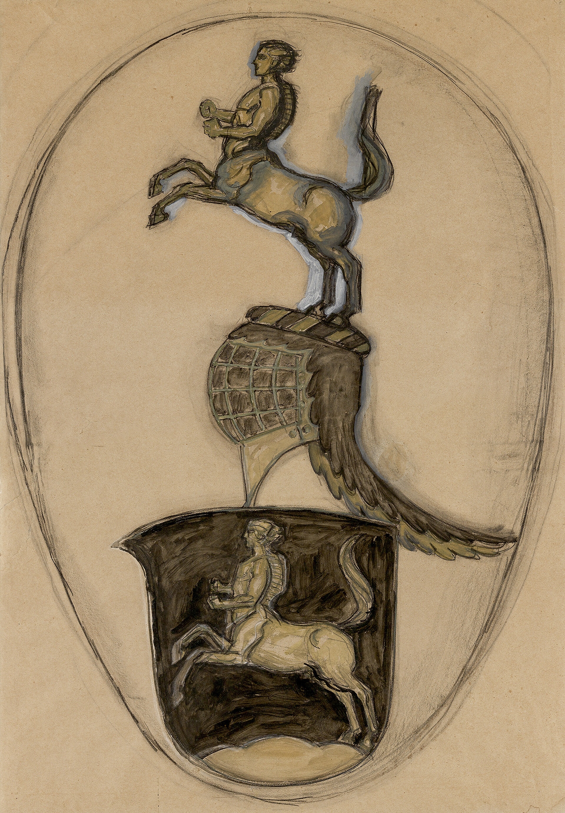 《弗朗茨·冯·施图克徽章设计稿》（Design for Franz von Stuck’s Coat of Arms）｜弗朗茨·冯·施图克｜1906