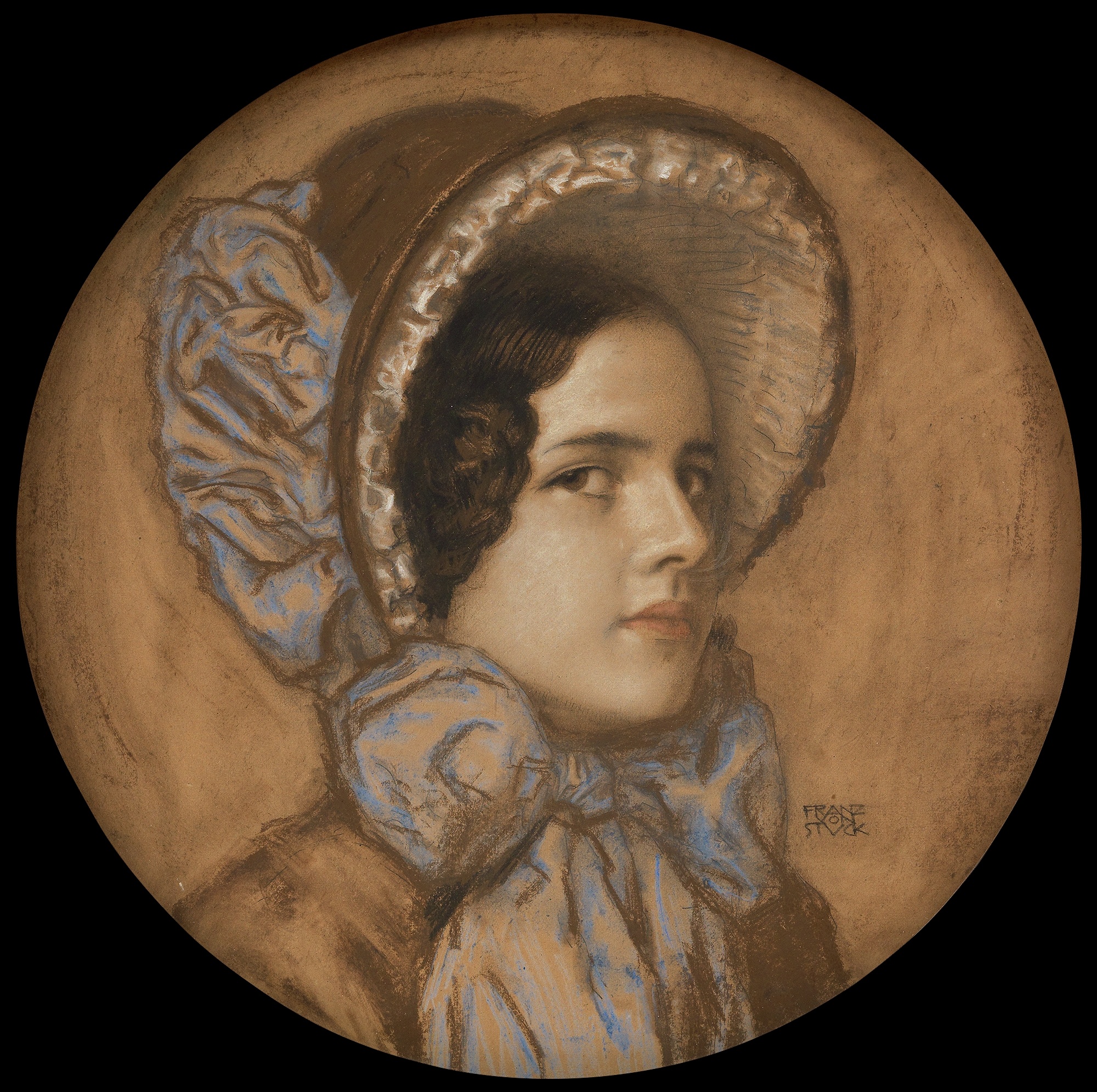《戴荷叶边帽的玛丽·施图克》（Mary Stuck in a Frilled Hat）｜弗朗茨·冯·施图克｜1908