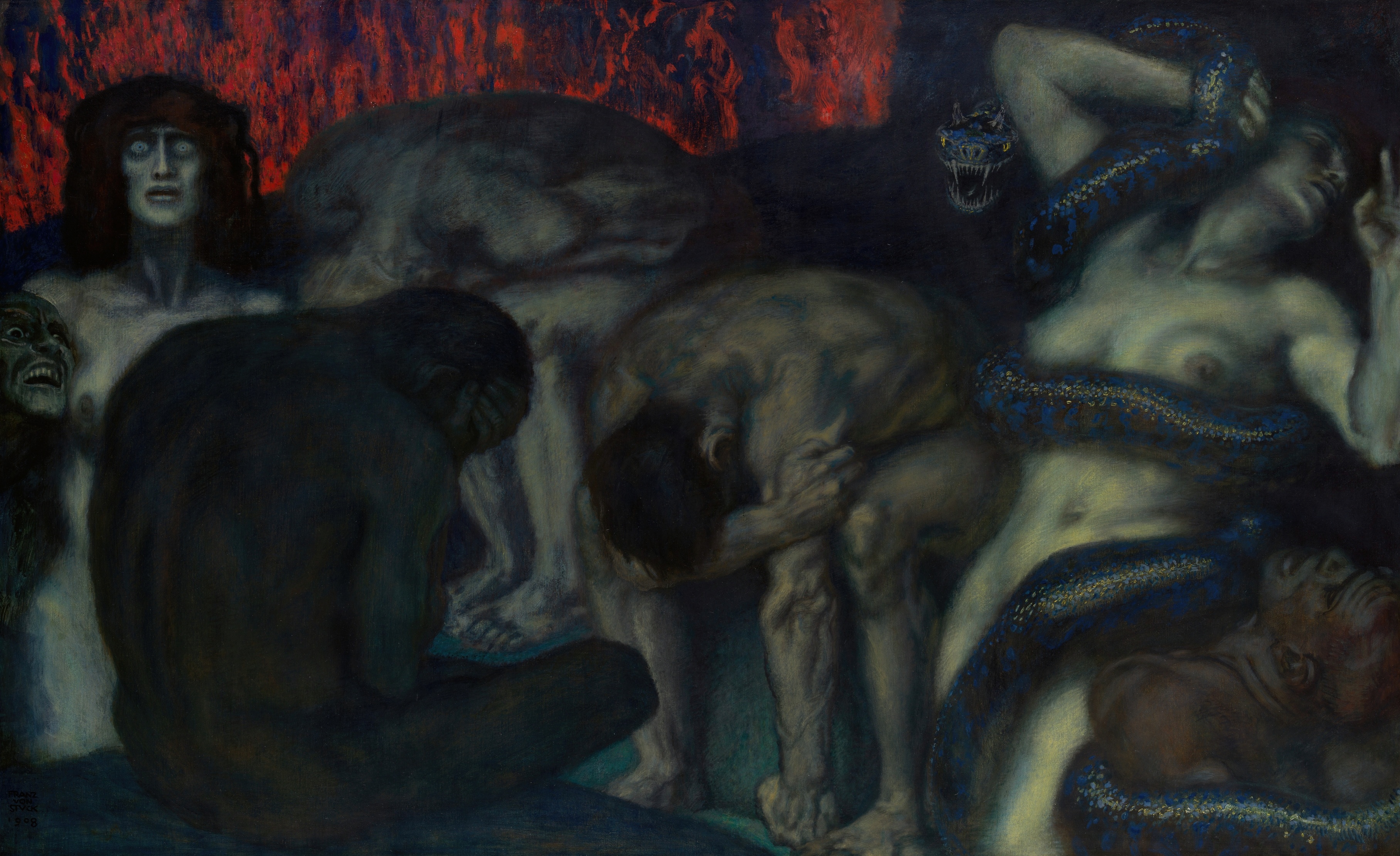 《地狱》（Inferno）｜弗朗茨·冯·施图克｜1908