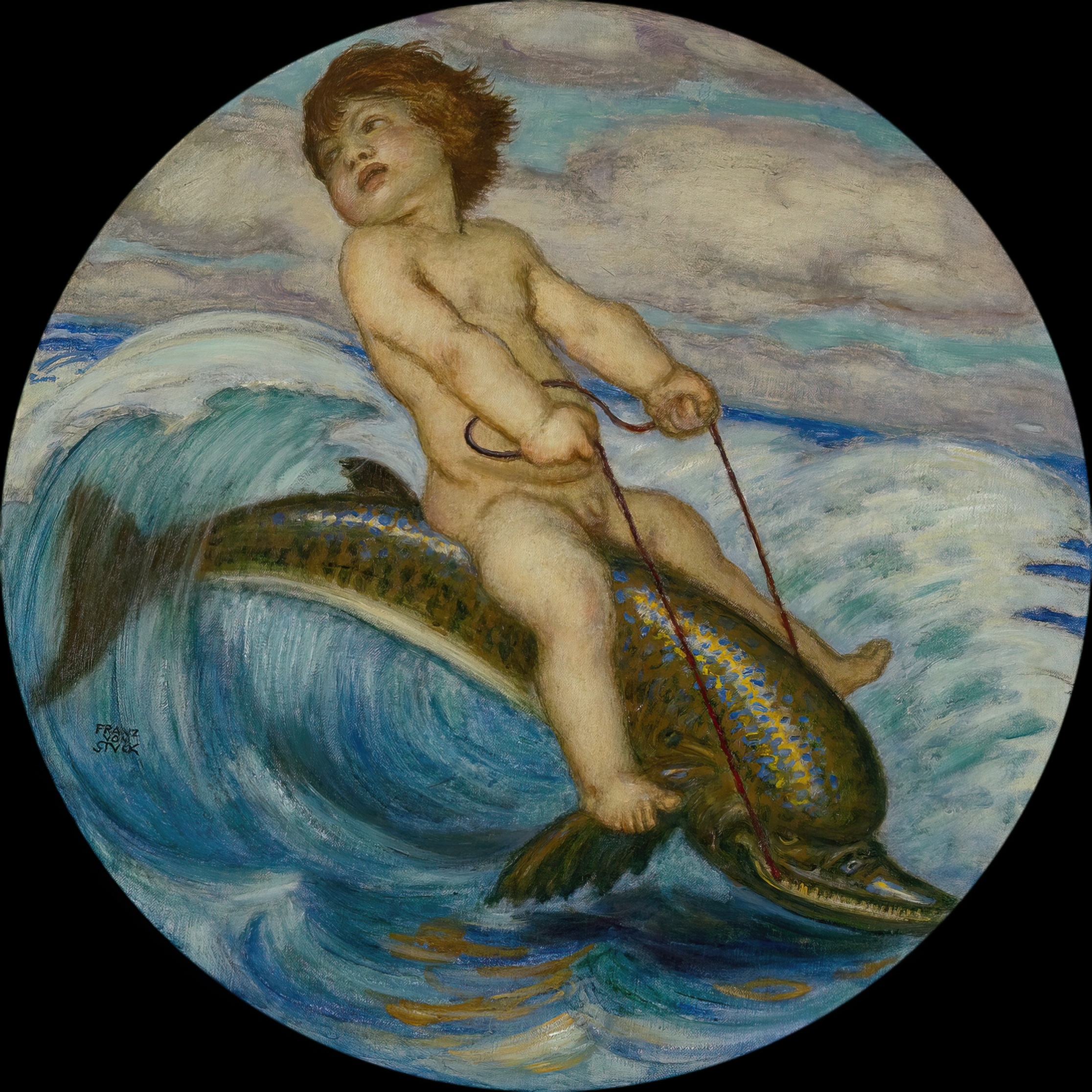 《厄洛斯骑海豚》（Eros Riding a Dolphin）｜弗朗茨·冯·施图克｜约 1912