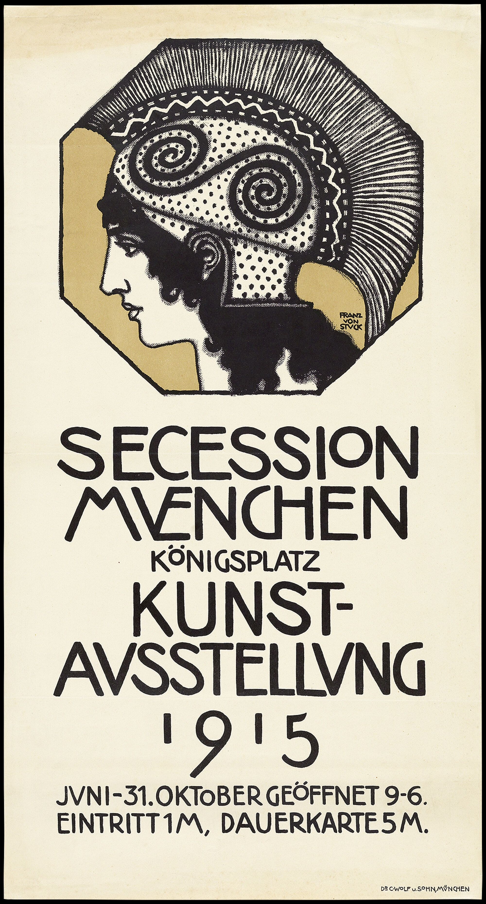 《1915 年慕尼黑分离派展览海报》（Poster for the Munich Secession exhibition in 1915）｜弗朗茨·冯·施图克｜1915
