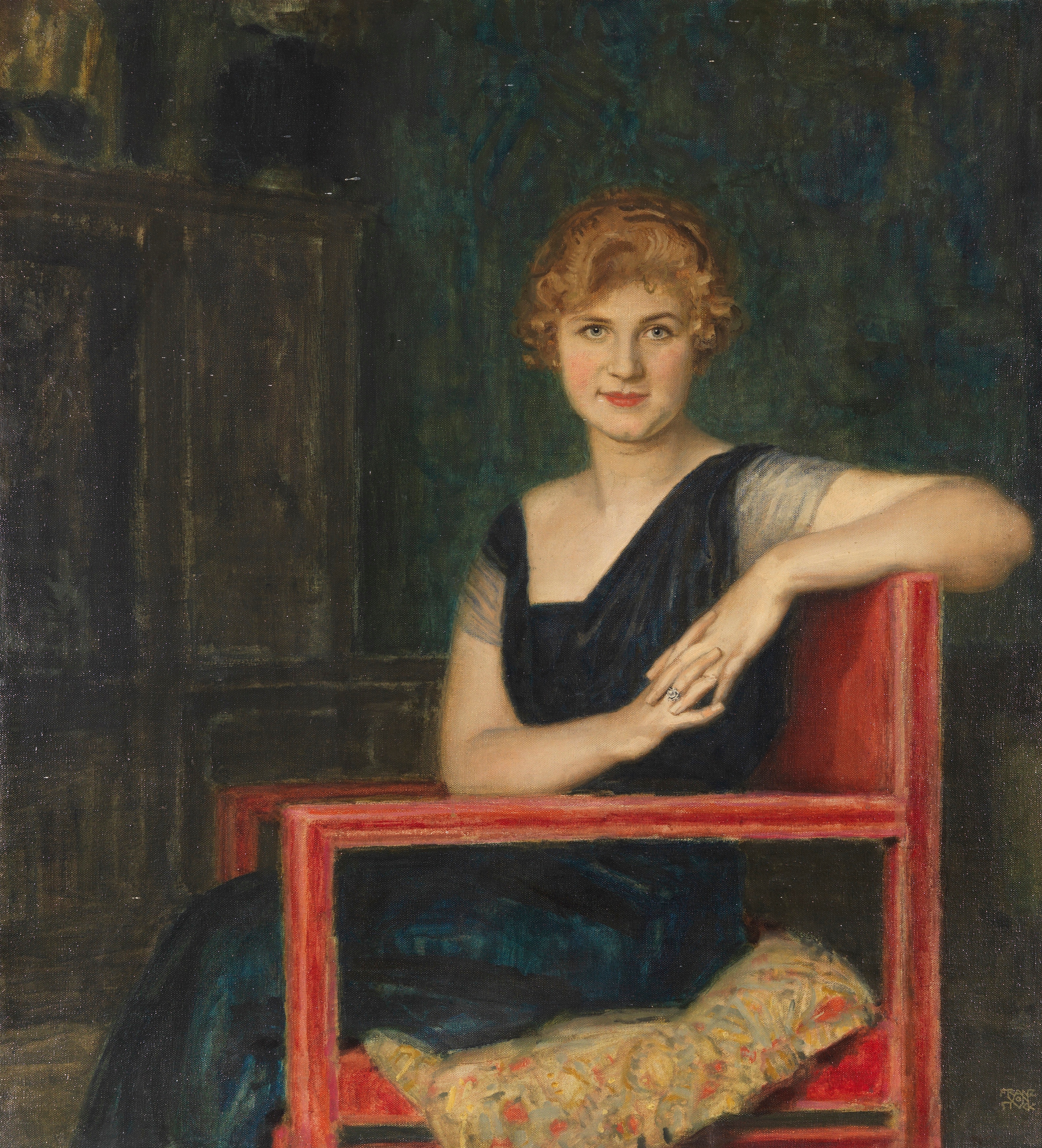 《一位女士的肖像》（Portrait of a lady）｜弗朗茨·冯·施图克｜1916-1918
