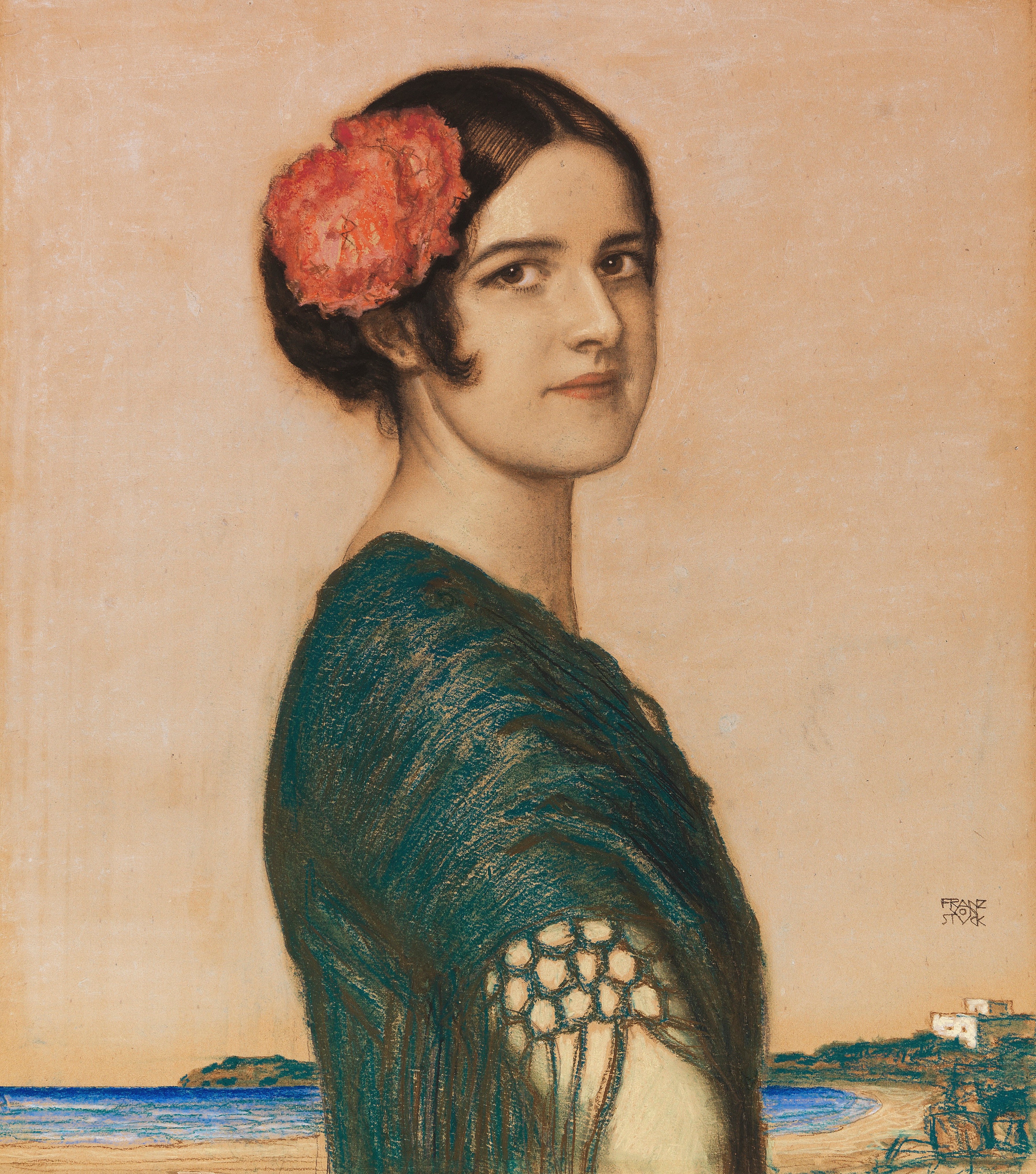 《装扮成西班牙女子的玛丽·施图克》（Mary Stuck Dressed as a Spanish Woman）｜弗朗茨·冯·施图克｜1916