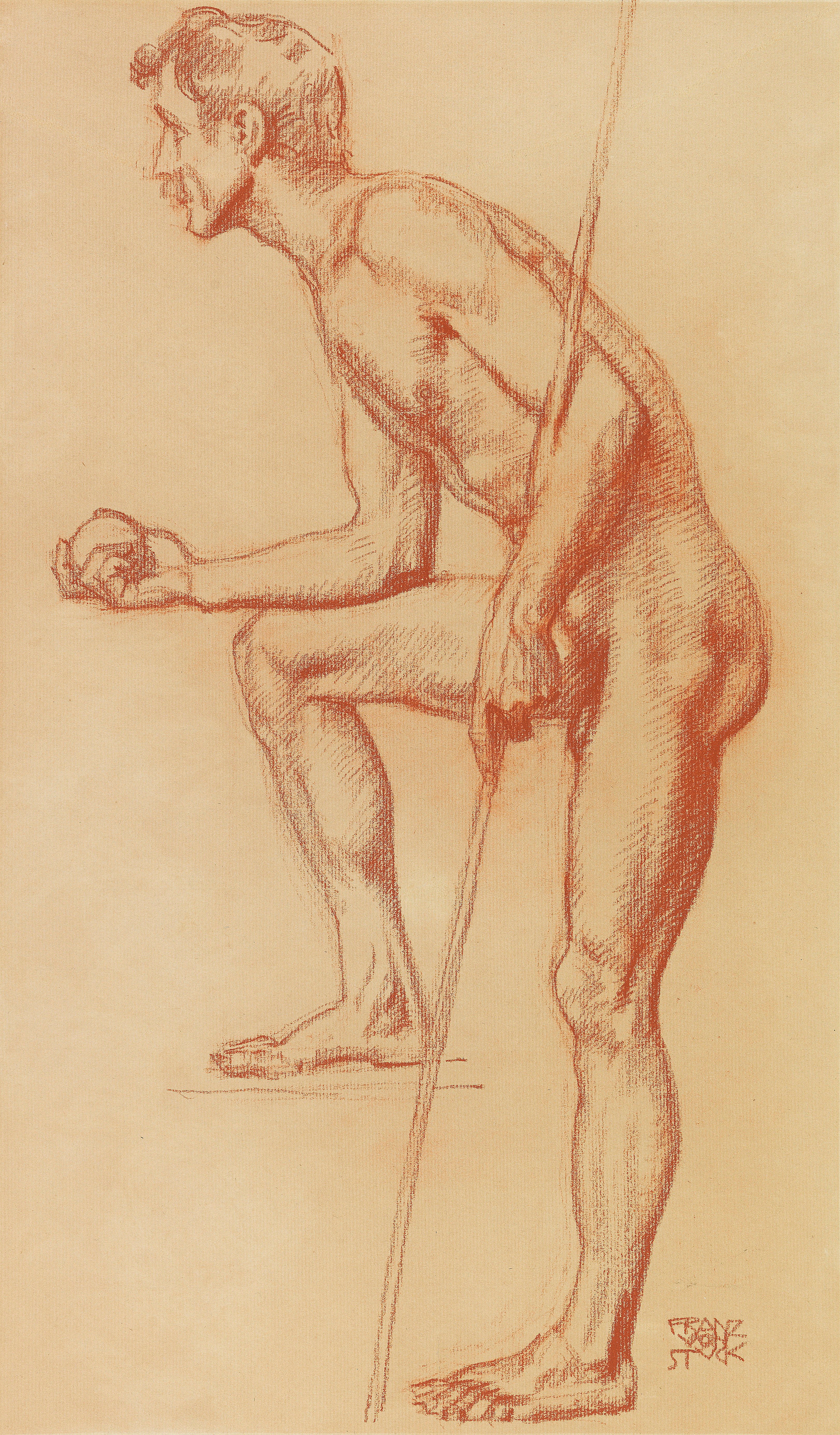 《手持苹果与长矛的站立男子》（Standing Man with Apple and Spear）｜弗朗茨·冯·施图克｜1919-1923