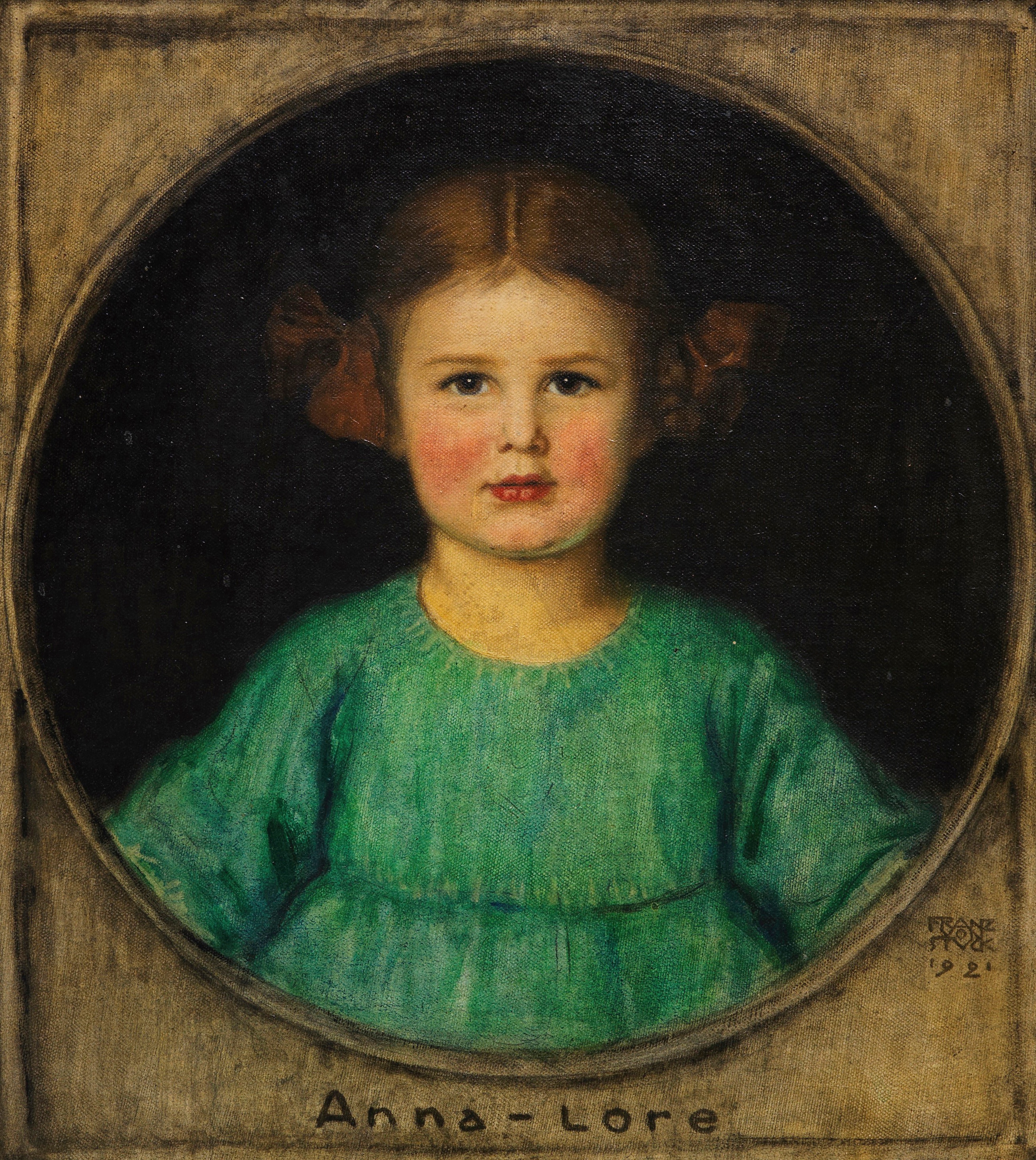 《一个女孩的肖像（安娜-洛尔·布泽）》（Portrait of a girl (Anna-Lore Butzer)）｜弗朗茨·冯·施图克｜1921