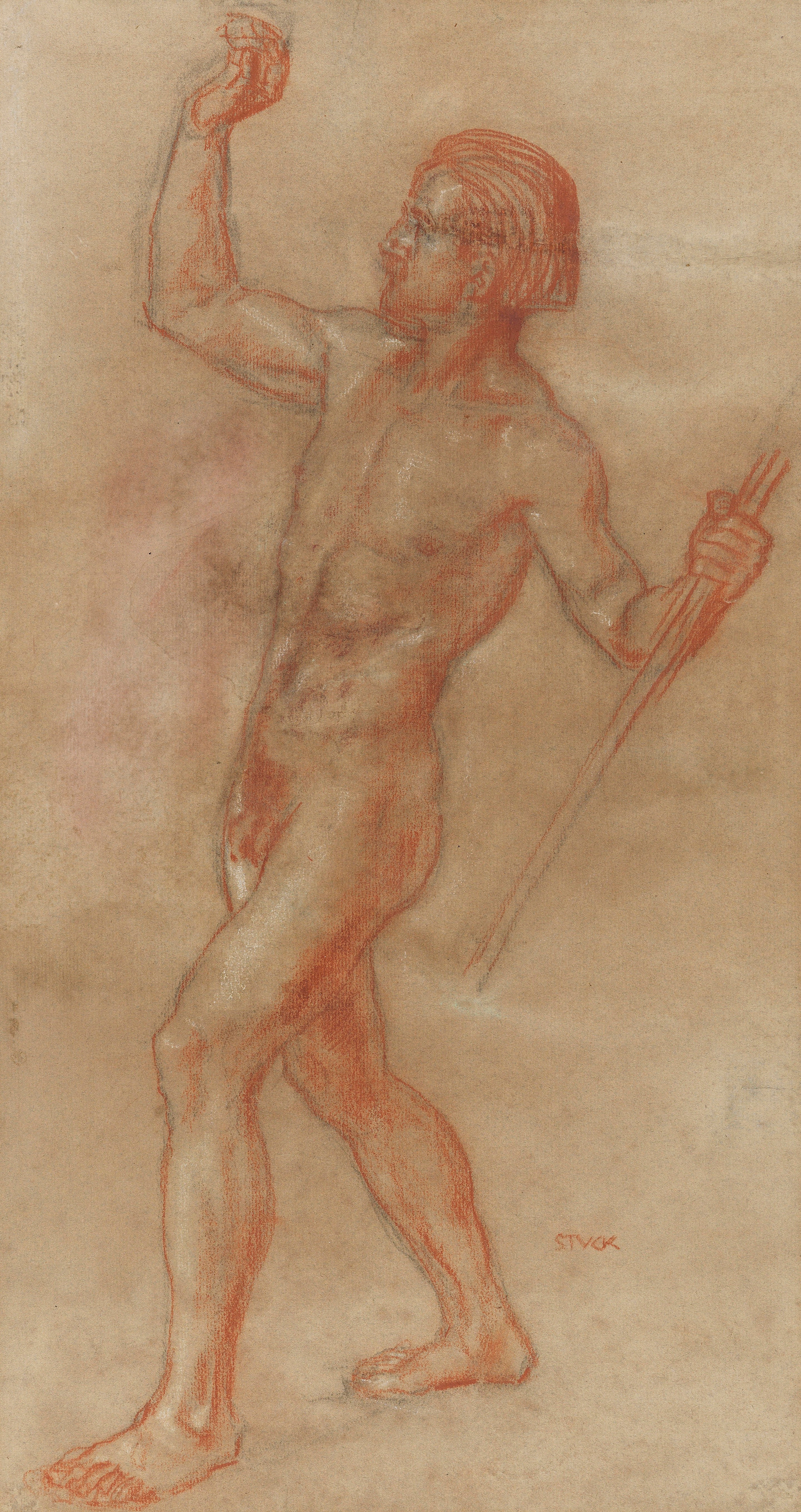 《阿克泰翁（持矛男性裸体）》（Actaeon (Male Nude with Spear)）｜弗朗茨·冯·施图克｜约. 1926