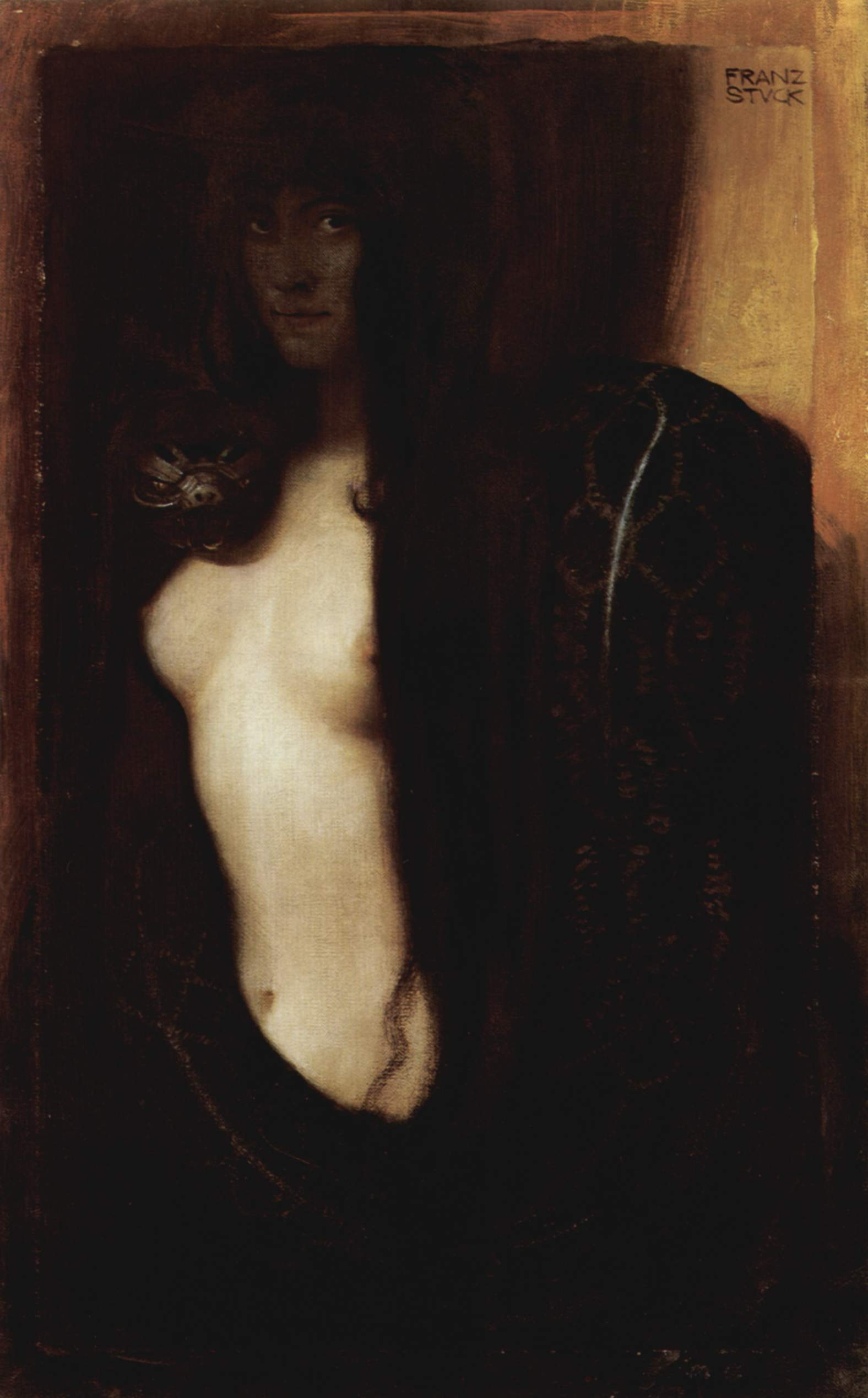 《黑色斗篷中的女子》（Female Figure in a Dark Cloak）｜弗朗茨·冯·施图克｜不明
