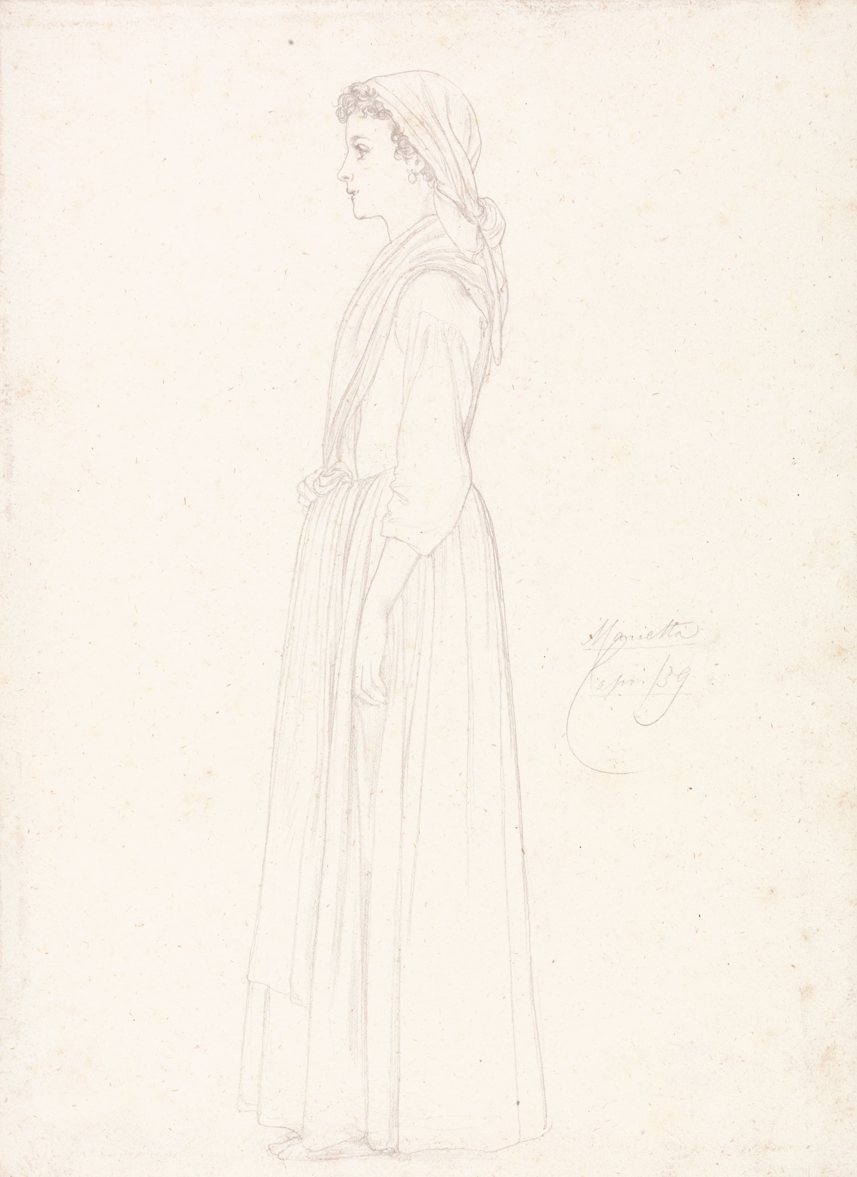 《卡普里岛玛丽埃塔》（Marietta, Capri）｜弗雷德里克·莱顿 Frederic Leighton｜1859