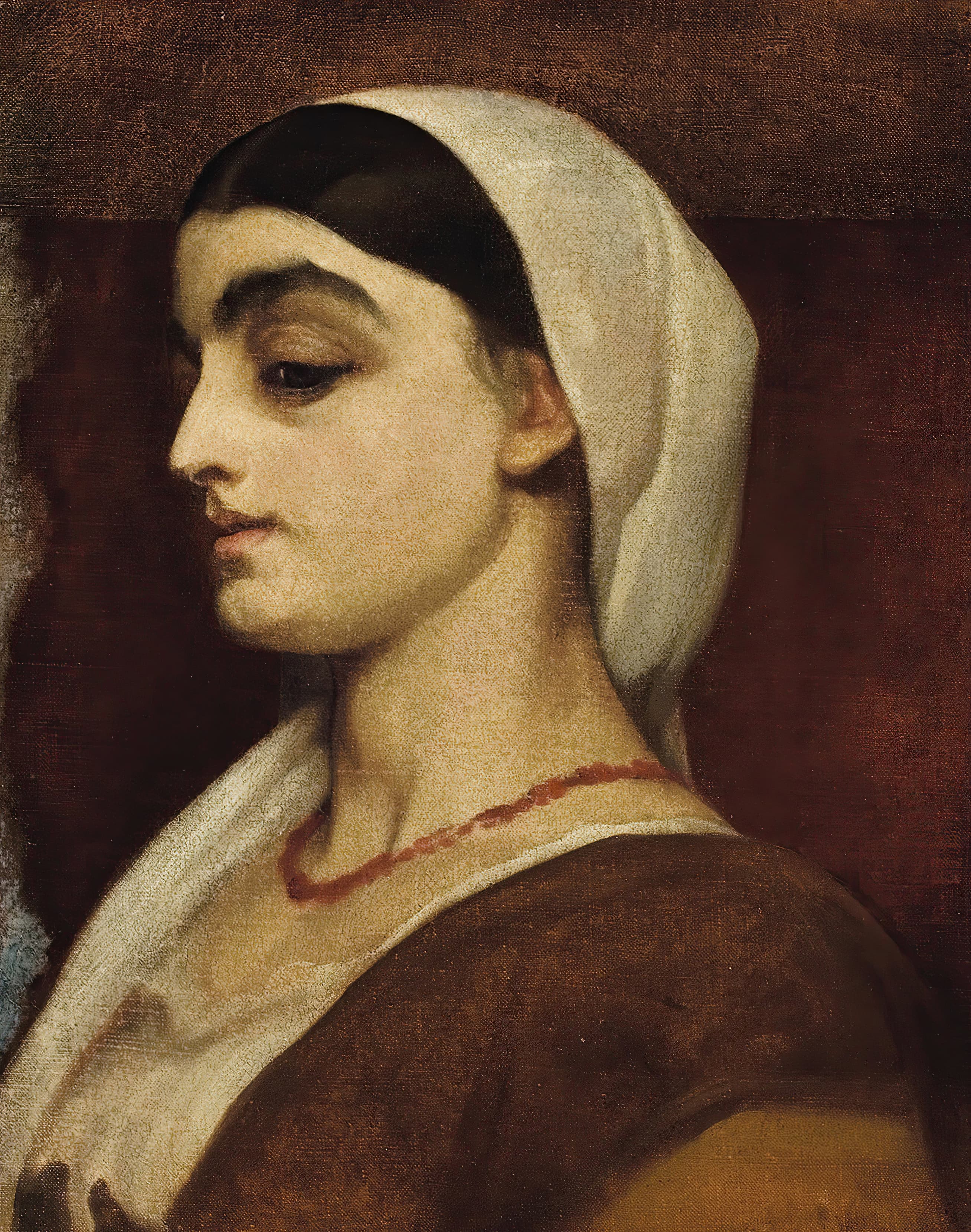 《斯黛拉的肖像》（Portrait of Stella）｜弗雷德里克·莱顿 Frederic Leighton｜约 1859
