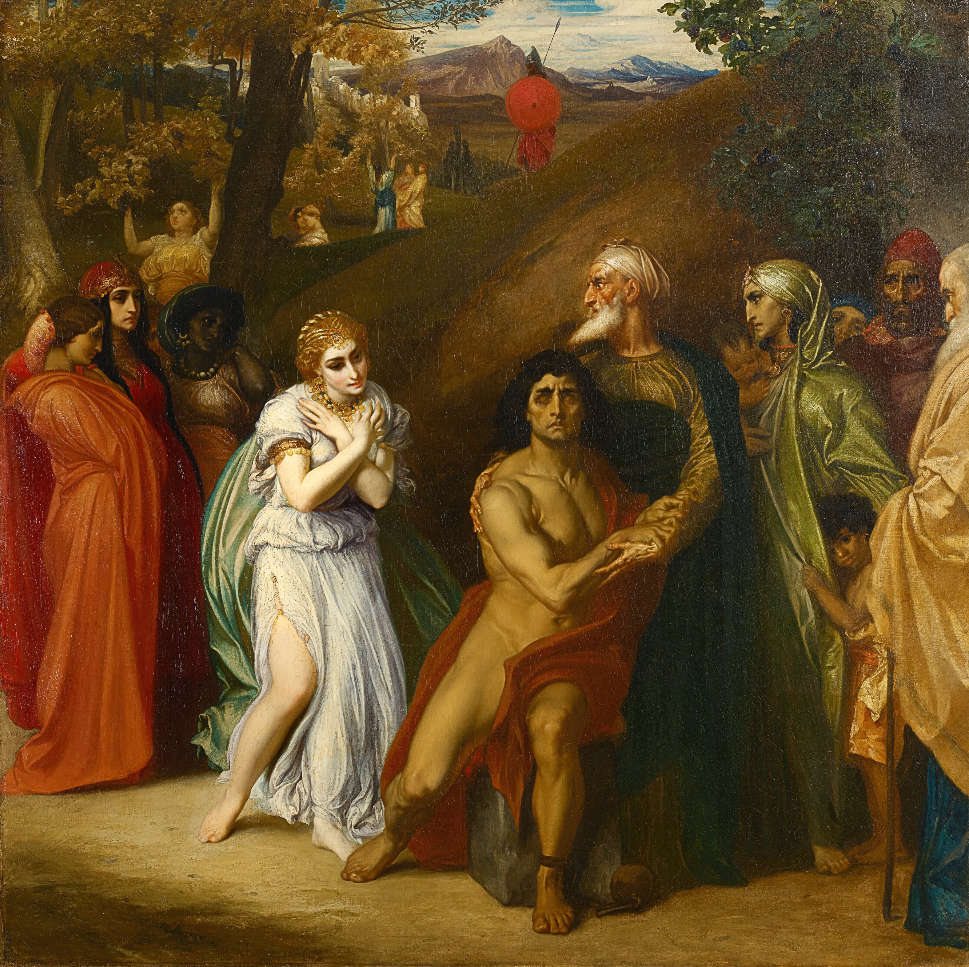 《参孙和大利拉》（Samson and Delilah）｜弗雷德里克·莱顿 Frederic Leighton｜1859