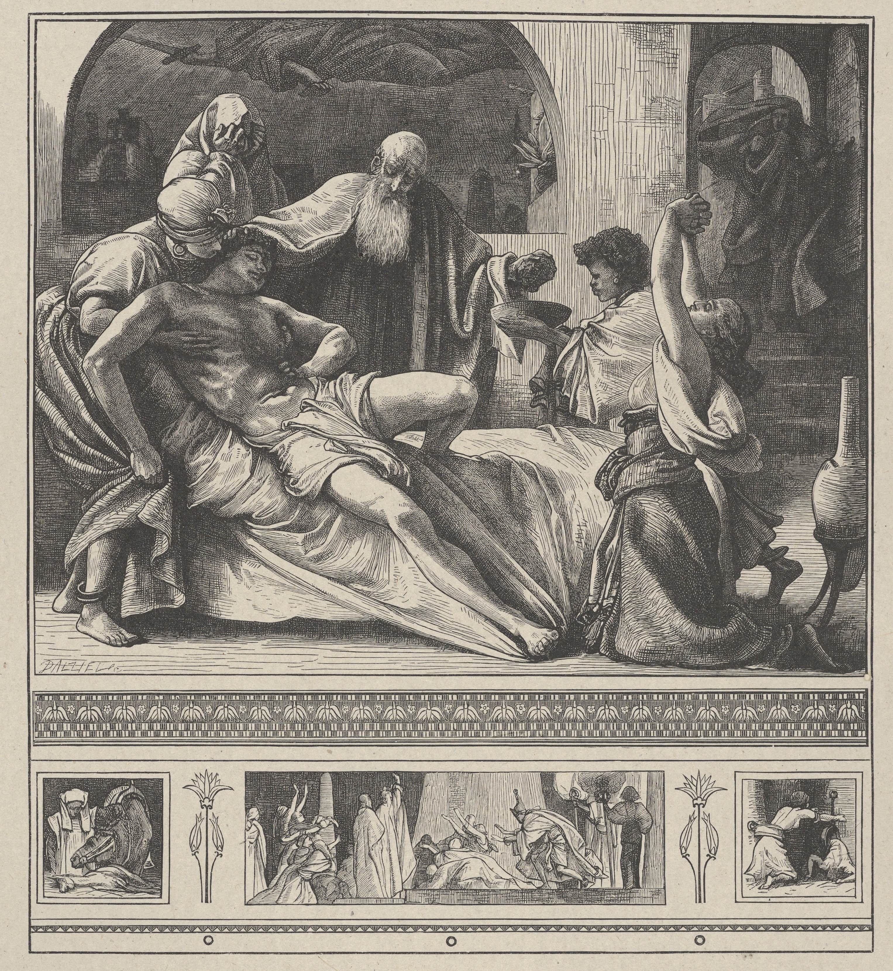 《长子之死》（Death of the Firstborn）｜弗雷德里克·莱顿 Frederic Leighton｜1865–81