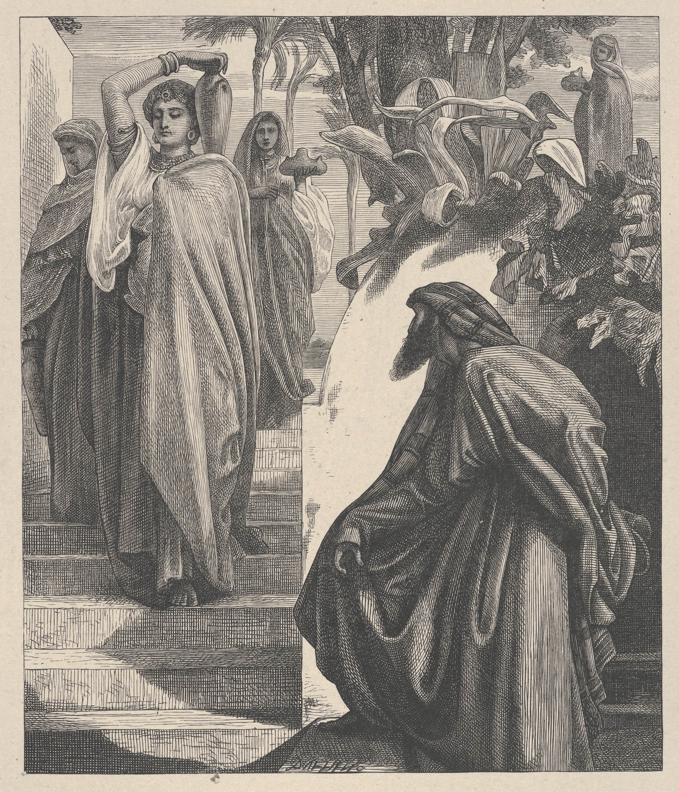 《以利以谢和利百加》（Eliezer and Rebekah）｜弗雷德里克·莱顿 Frederic Leighton｜1865–81