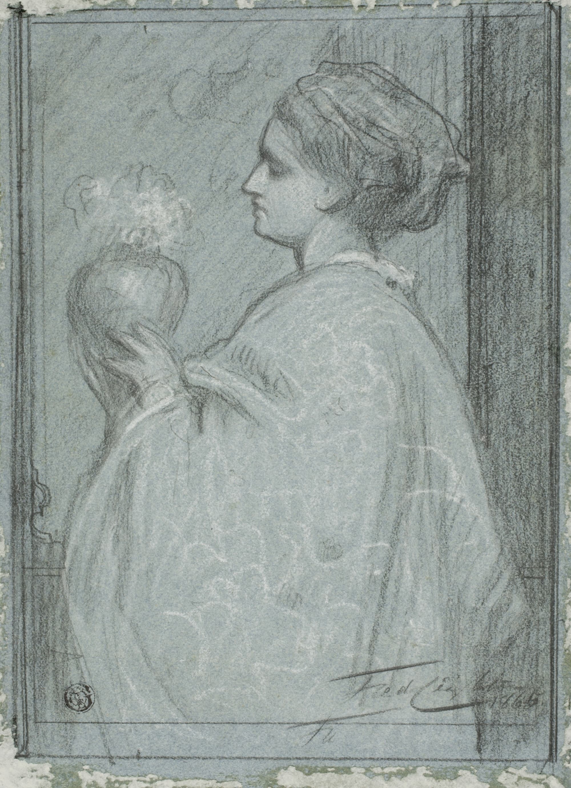 《持花瓶的女子》（Lady with Vase）｜弗雷德里克·莱顿 Frederic Leighton｜1865