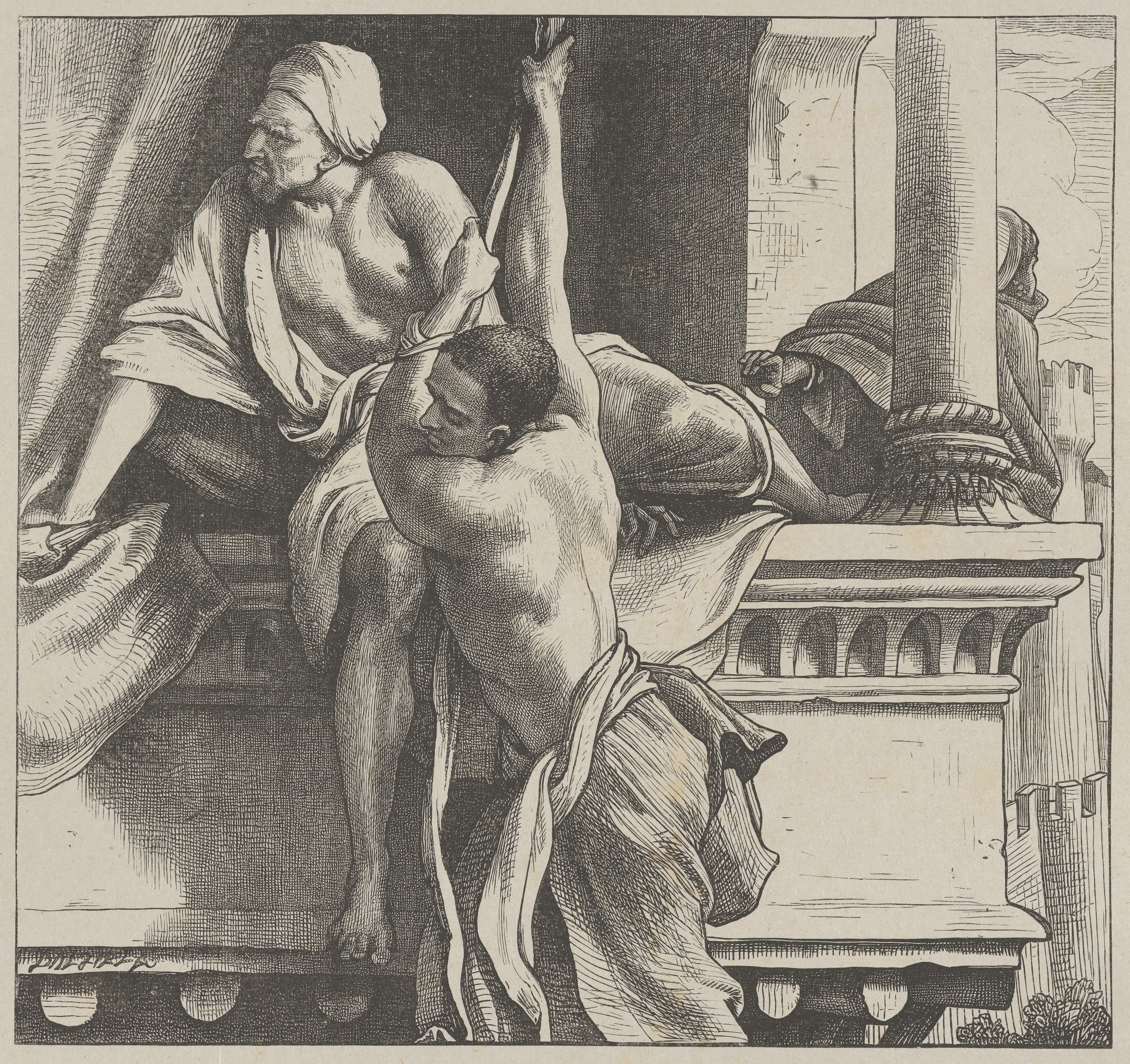 《间谍逃亡》（The Spies Escape）｜弗雷德里克·莱顿 Frederic Leighton｜1865–81
