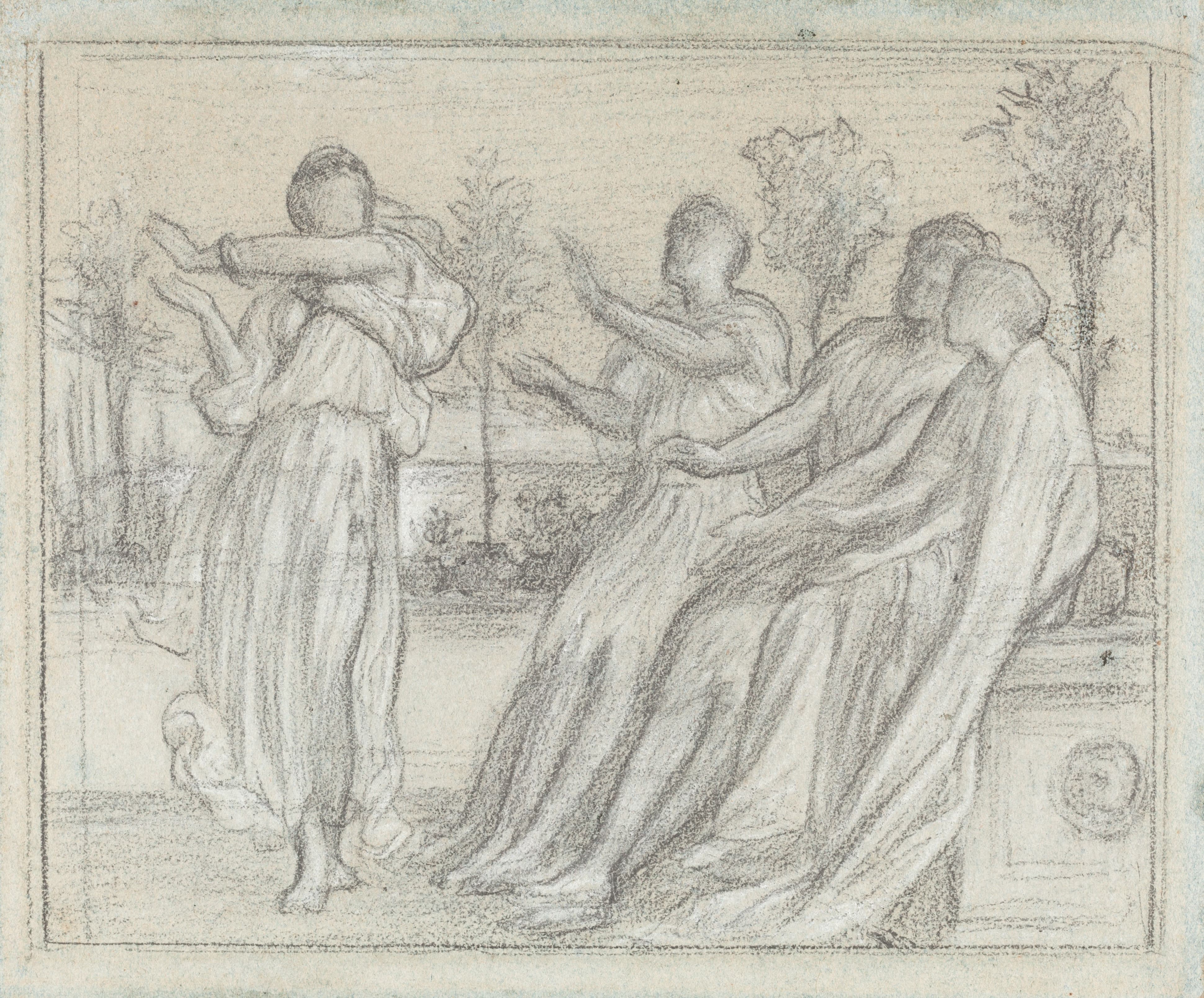 《研究“希腊女孩的舞蹈”》（Study for 'Greek Girl Dancing'）｜弗雷德里克·莱顿 Frederic Leighton｜约1867