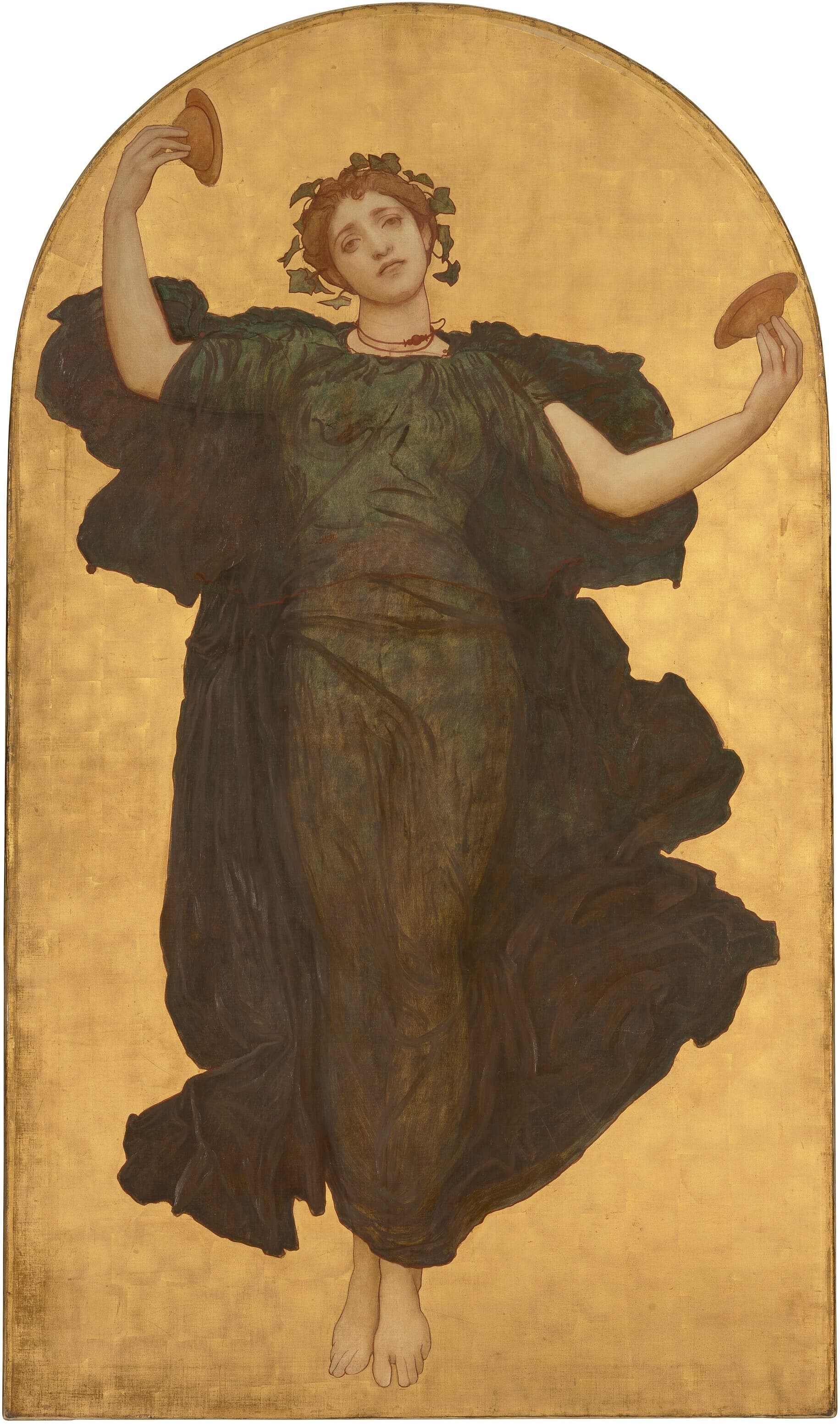 《青袍钹舞女》（A Dancing Girl with Cymbals in a Green Robe）｜弗雷德里克·莱顿 Frederic Leighton｜约 1869