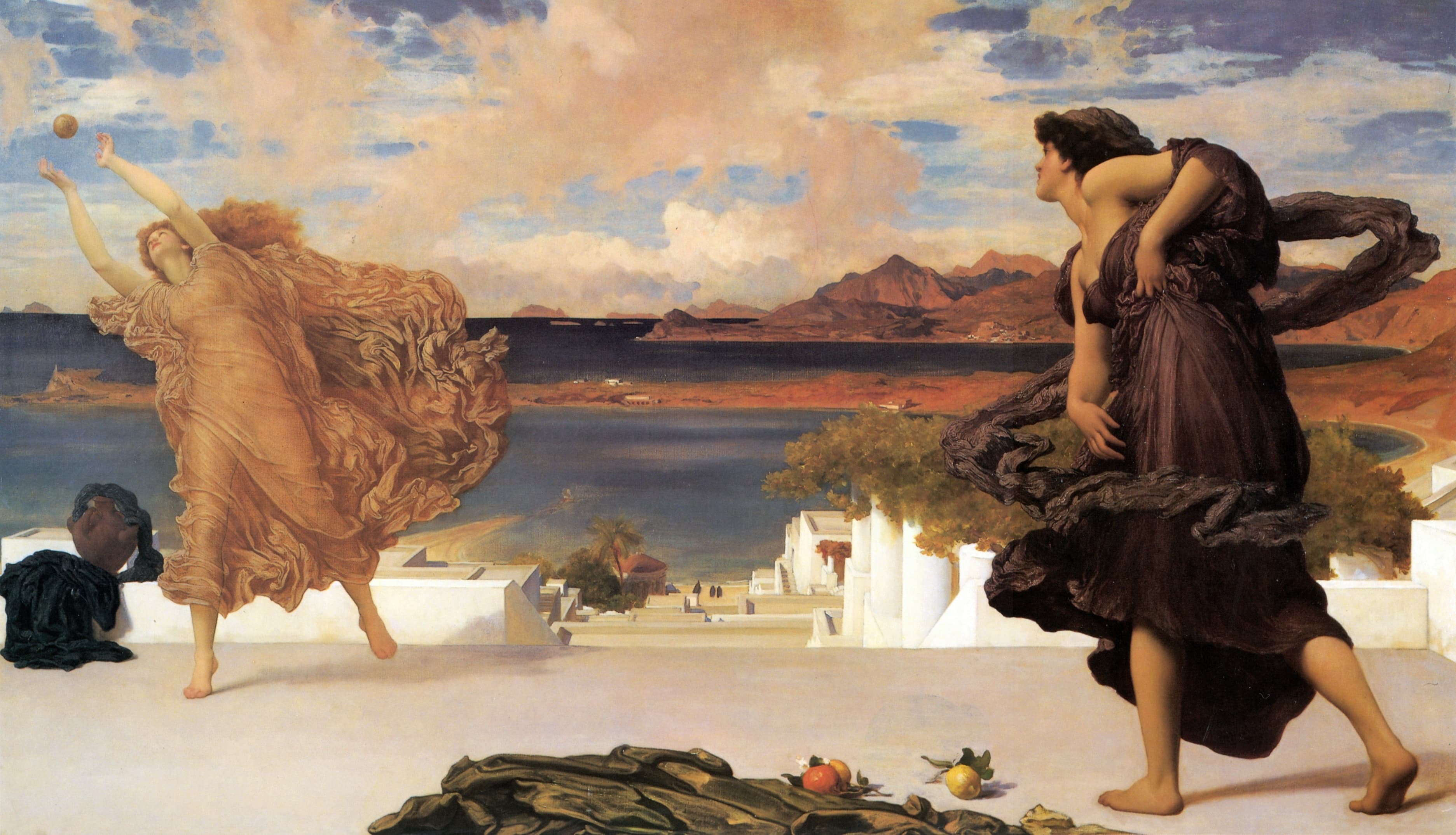 《希腊女孩打球》（Greek girls playing ball）｜弗雷德里克·莱顿 Frederic Leighton｜1871