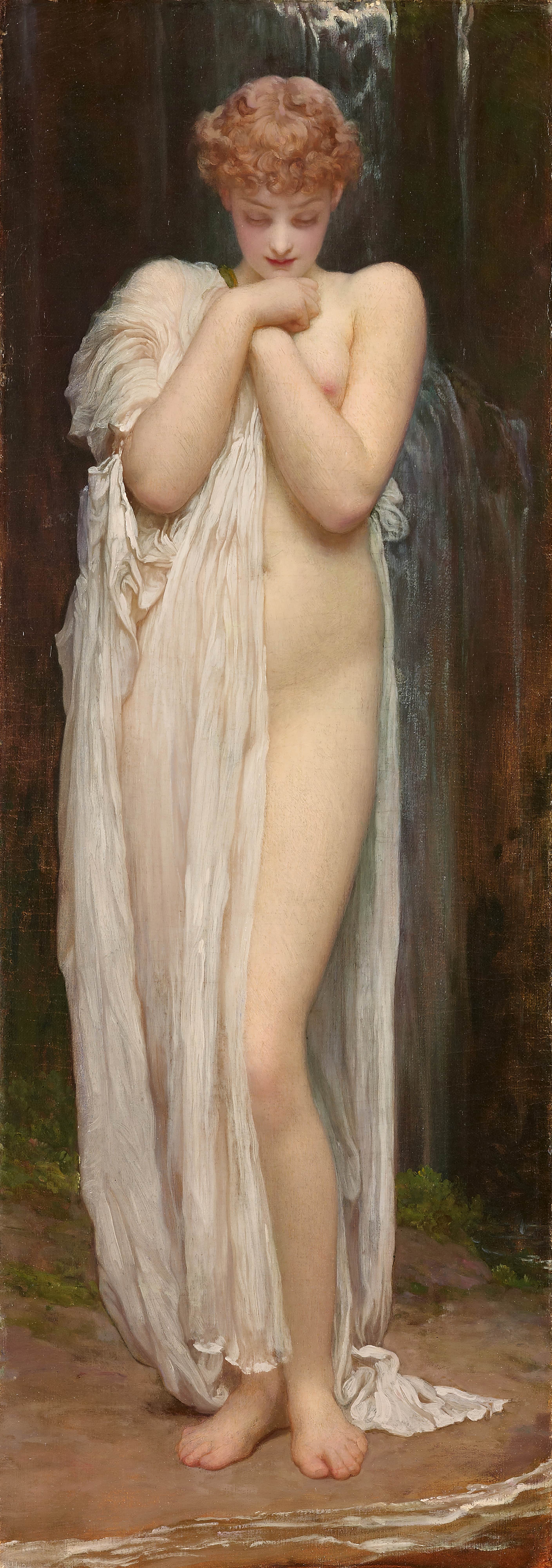 《Crenaia，达格尔若虫》（Crenaia, The Nymph Of The Dargle）｜弗雷德里克·莱顿 Frederic Leighton｜1880