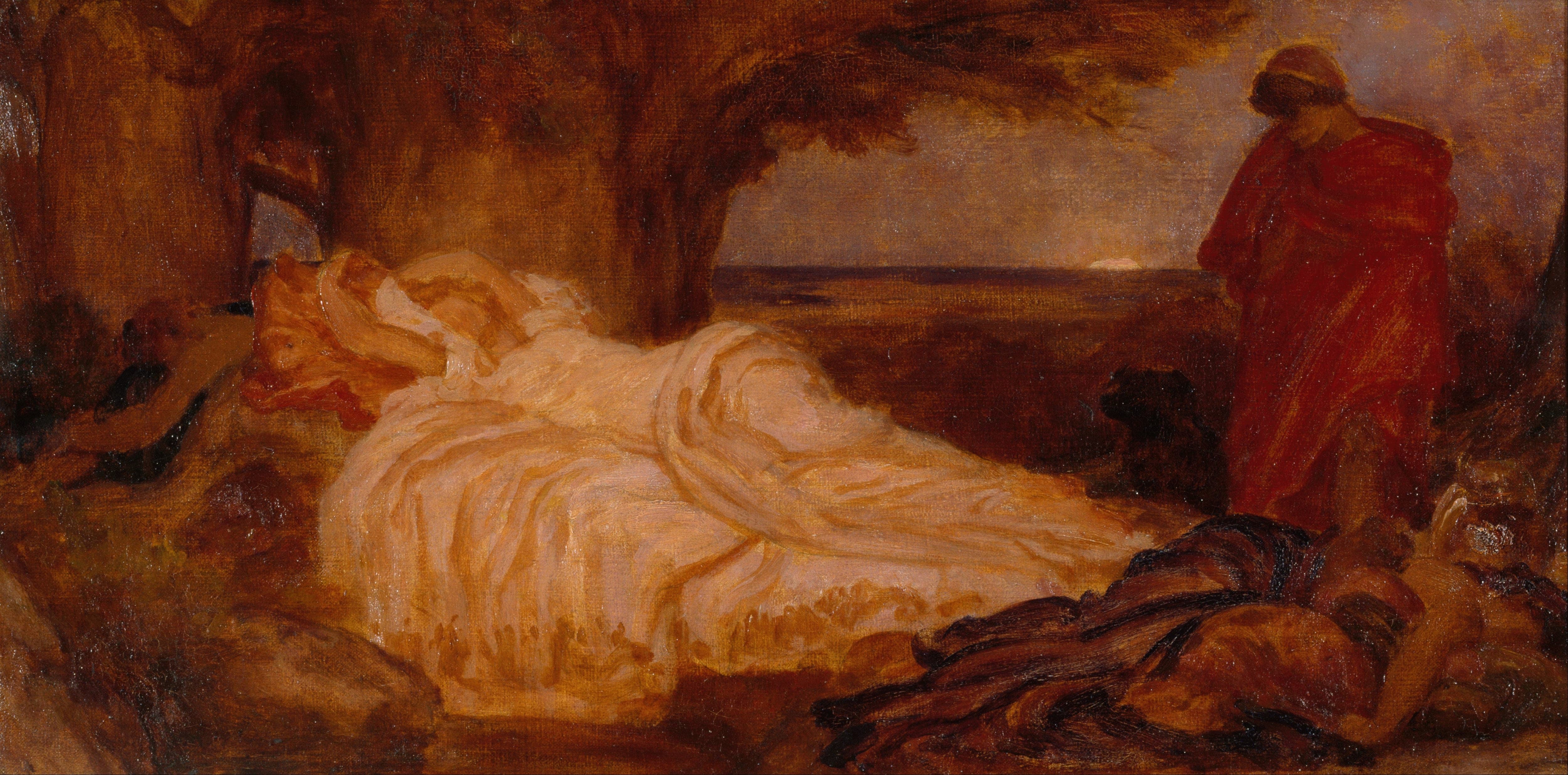 《“Cymon 和 Iphigenia”的色彩研究》（Colour study for 'Cymon and Iphigenia'）｜弗雷德里克·莱顿 Frederic Leighton｜1884