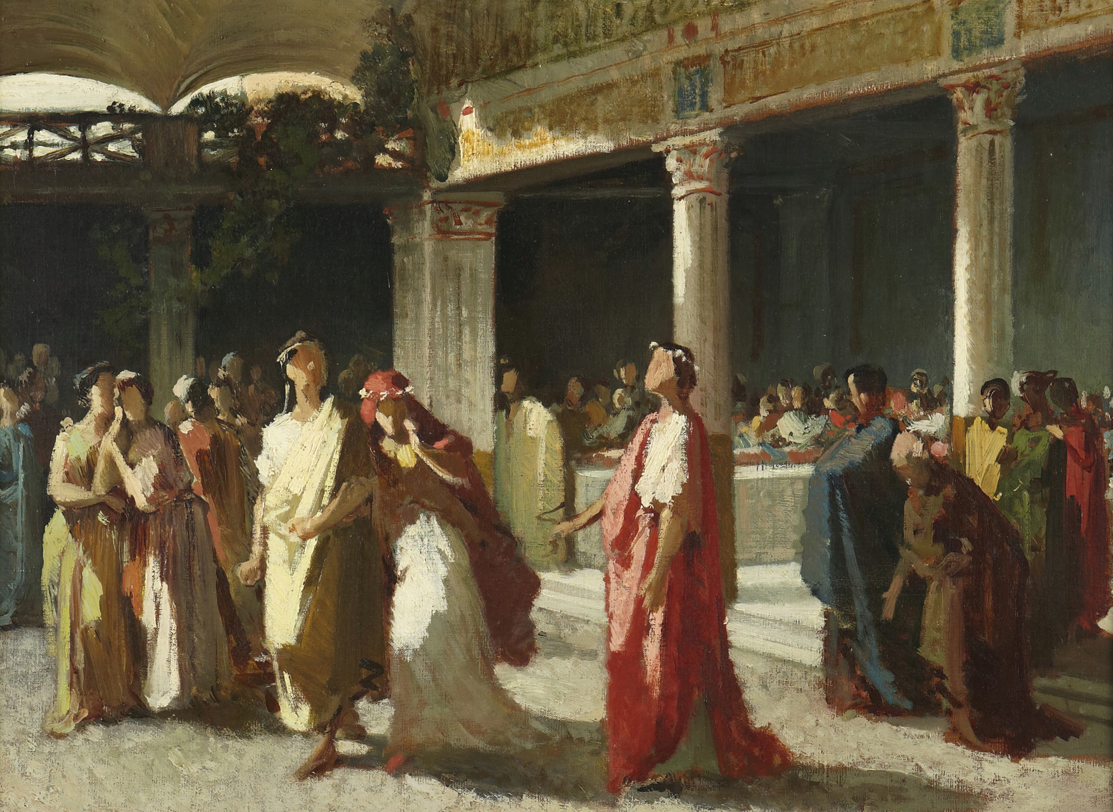 《法庭上的戏剧性场景》（Dramatic Scene in a Court）｜弗雷德里克·莱顿 Frederic Leighton｜不明