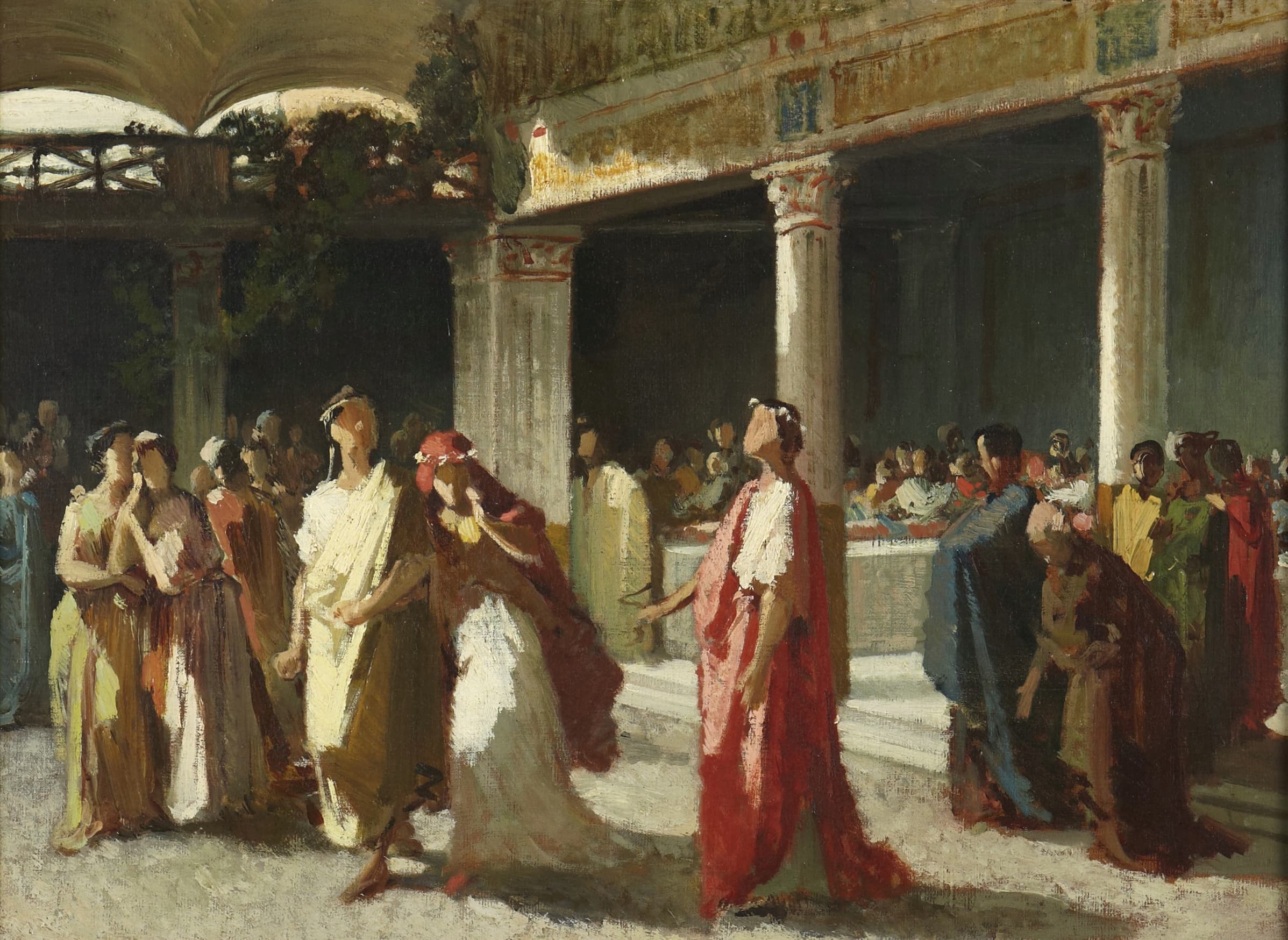 《法庭上的戏剧性场景》（Dramatic Scene in a Court）｜弗雷德里克·莱顿 Frederic Leighton｜不明