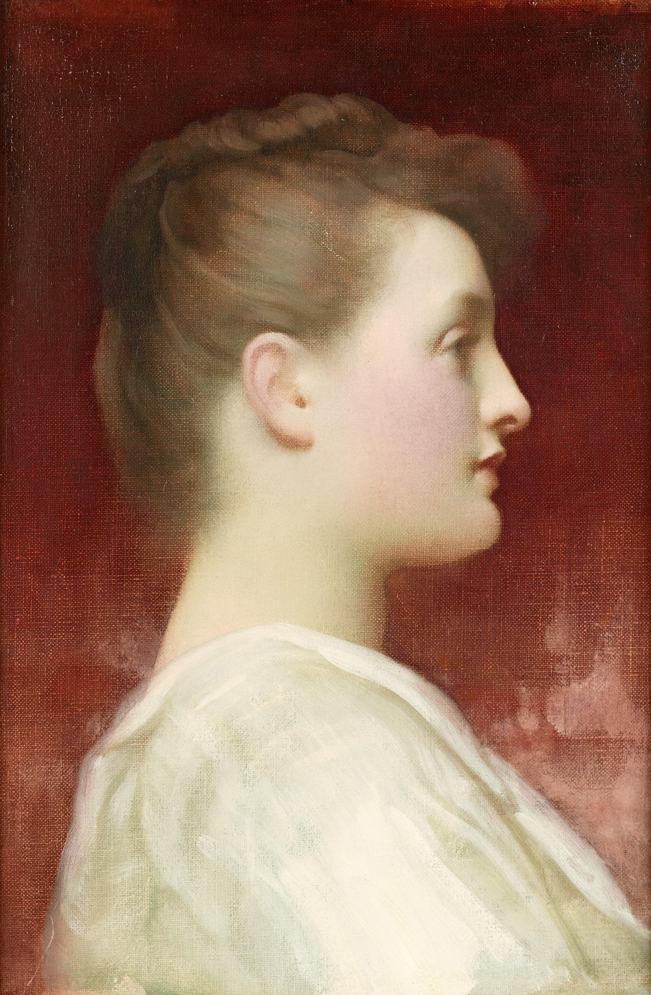 《女孩的个人资料》（Girl in profile）｜弗雷德里克·莱顿 Frederic Leighton｜不明