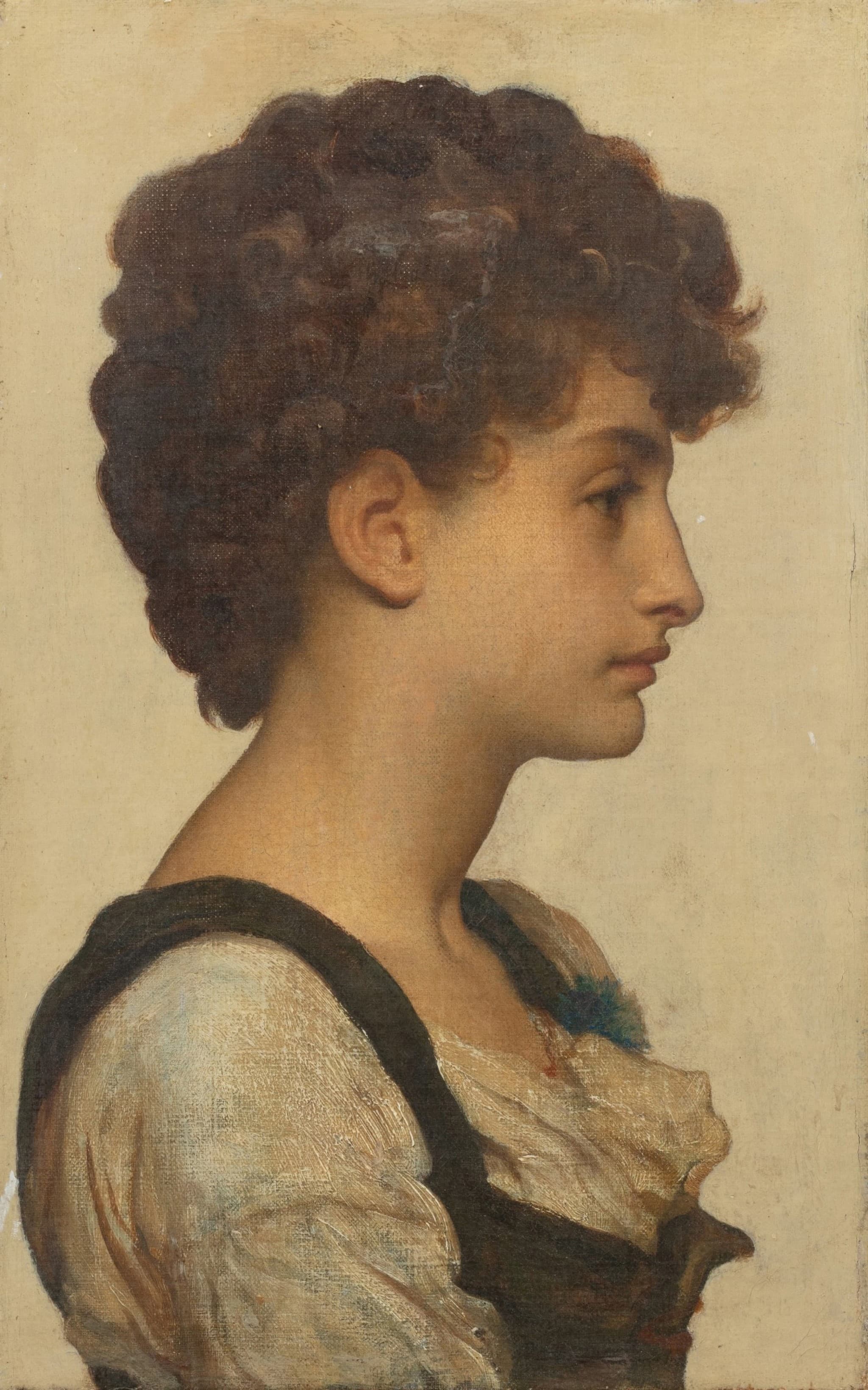 《一个女孩的头》（Head of a Girl）｜弗雷德里克·莱顿 Frederic Leighton｜不明