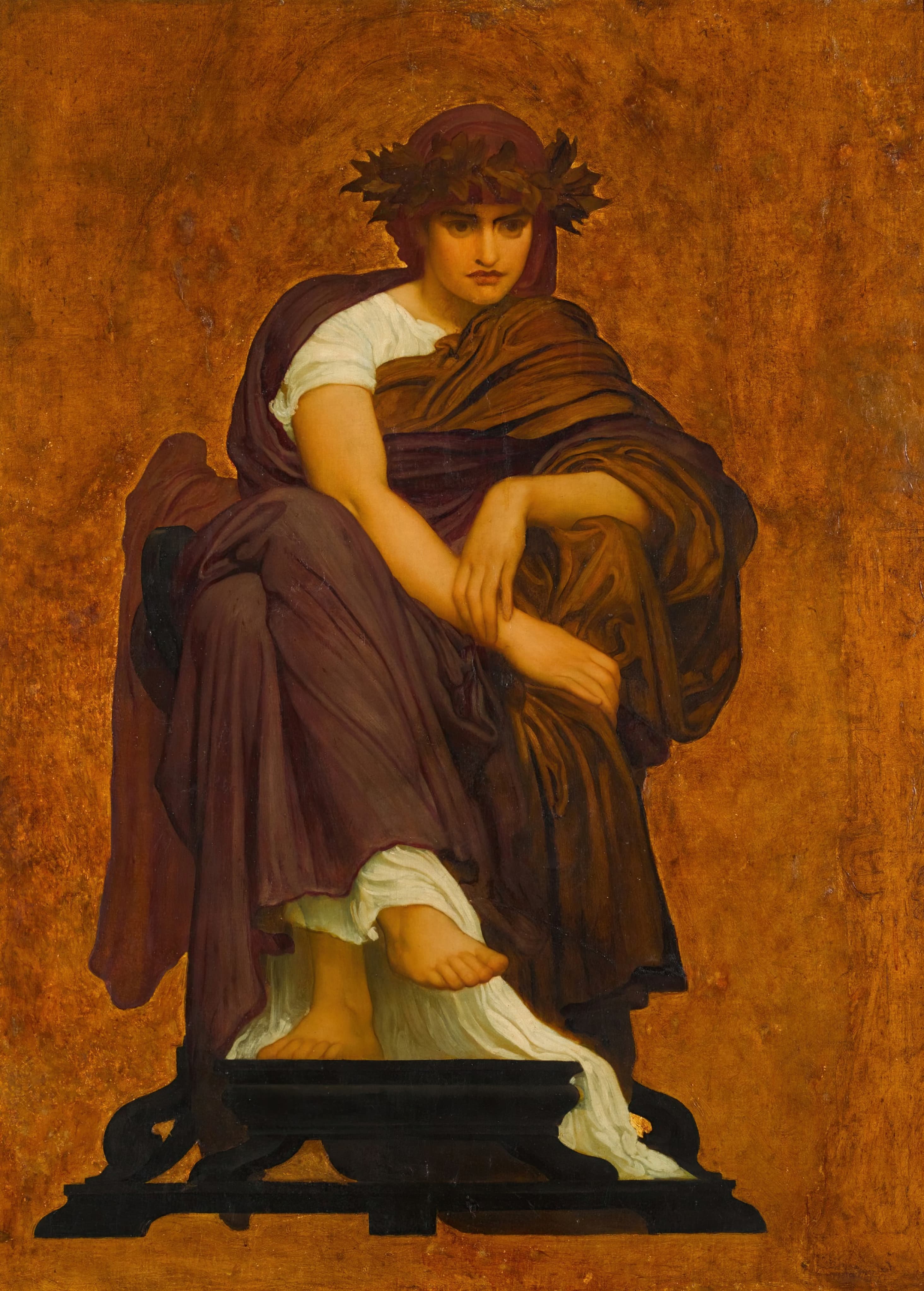 《摩涅莫绪涅 (Mnemosyne)，缪斯女神之母》（Mnemosyne, Mother of the Muses）｜弗雷德里克·莱顿 Frederic Leighton｜不明