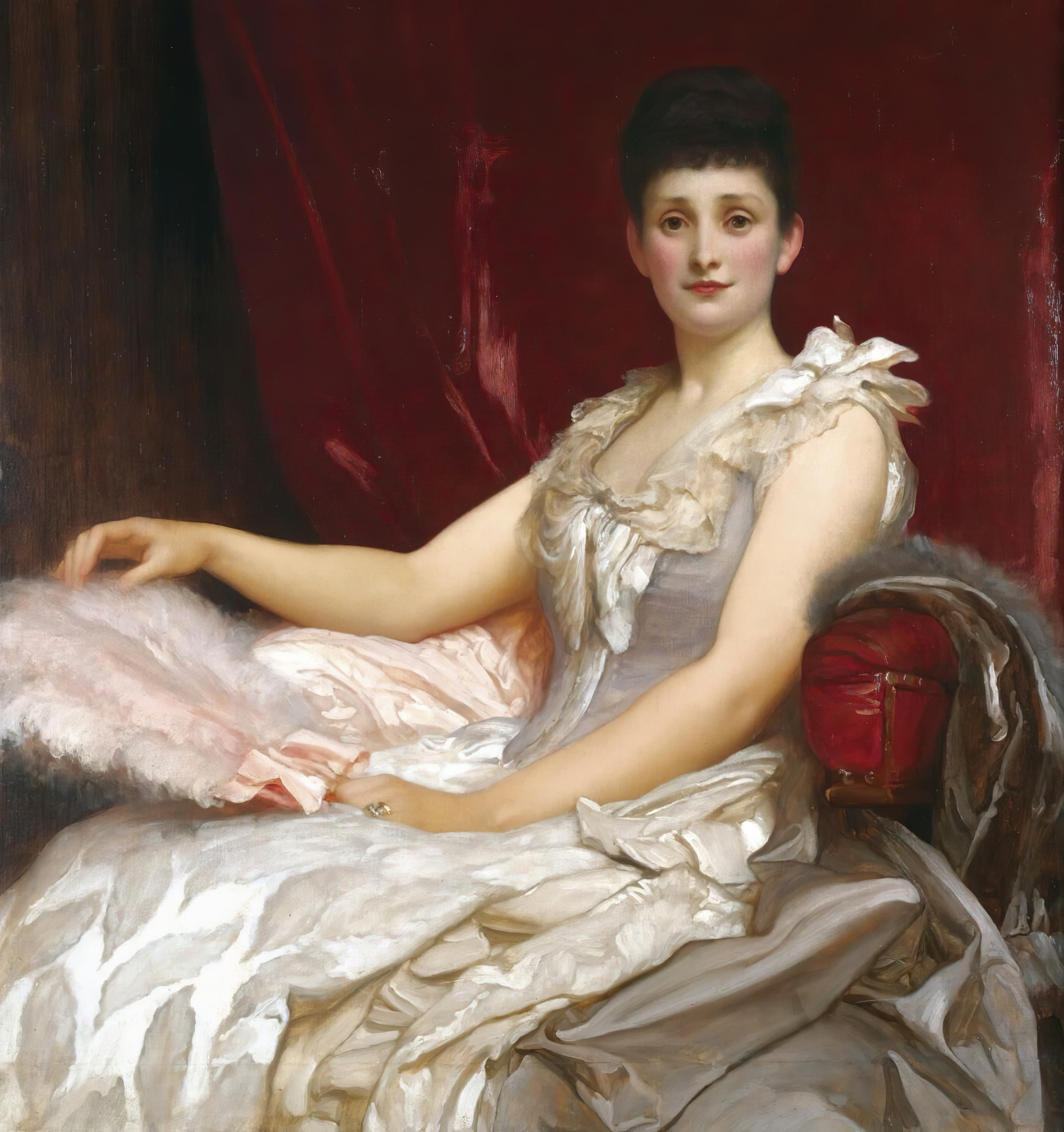 《艾米·奥古斯塔肖像，柯勒律治夫人》（Portrait Of Amy Augusta, Lady Coleridge）｜弗雷德里克·莱顿 Frederic Leighton｜不明